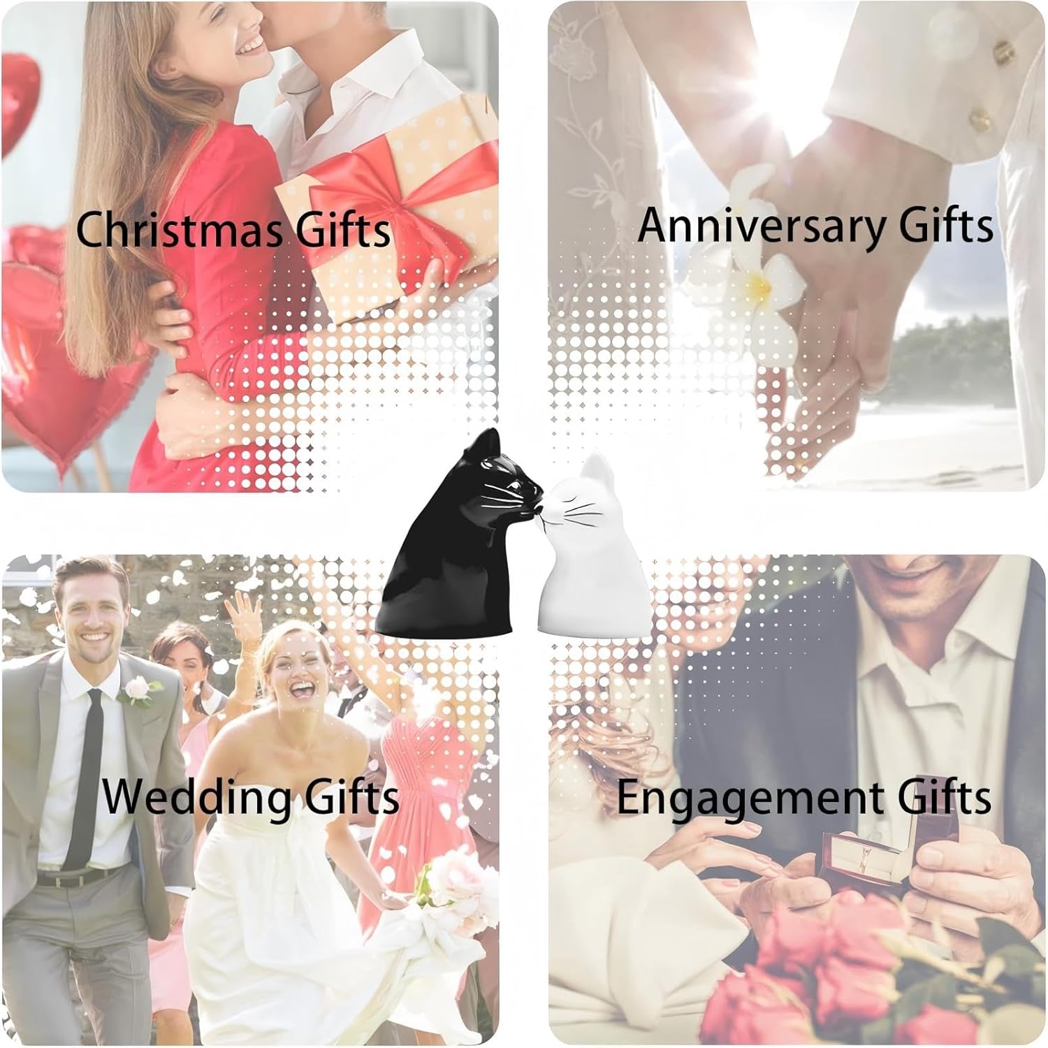 Couple Gifts Cute Kissing Cat Mug Matching Couples Stuff Ceramic Coffee Mugs for Wedding Gifts Anniversary Valentines Engagement Gifts for Couples Cat Lovers 12oz - Image 7