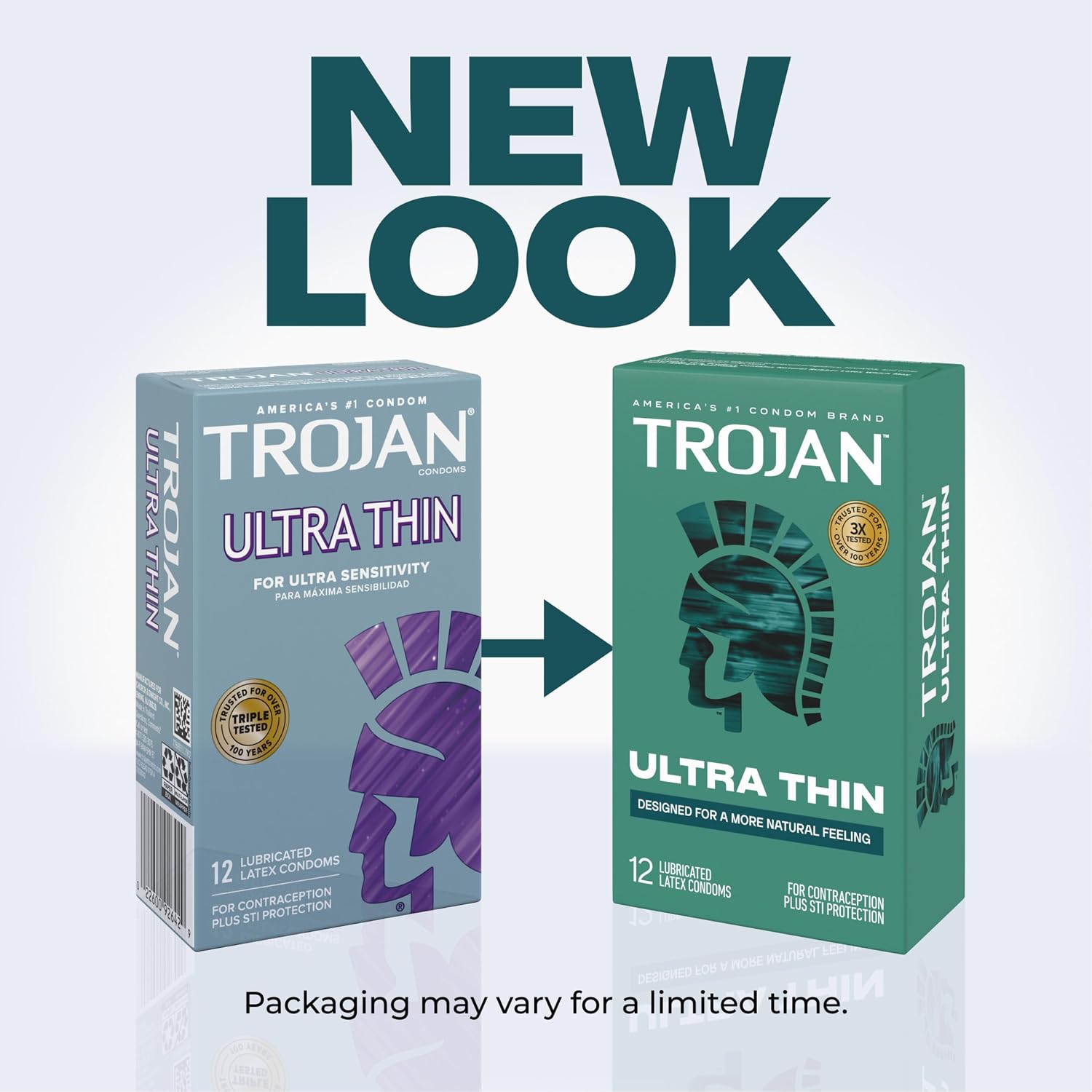 Trojan Ultra Thin Latex Lubricated Condoms for Men, 12 Count | Thin Condoms for a More Natural Feeling, Premium Latex, Help Reduce Risk of Pregnancy and STIs - Image 2