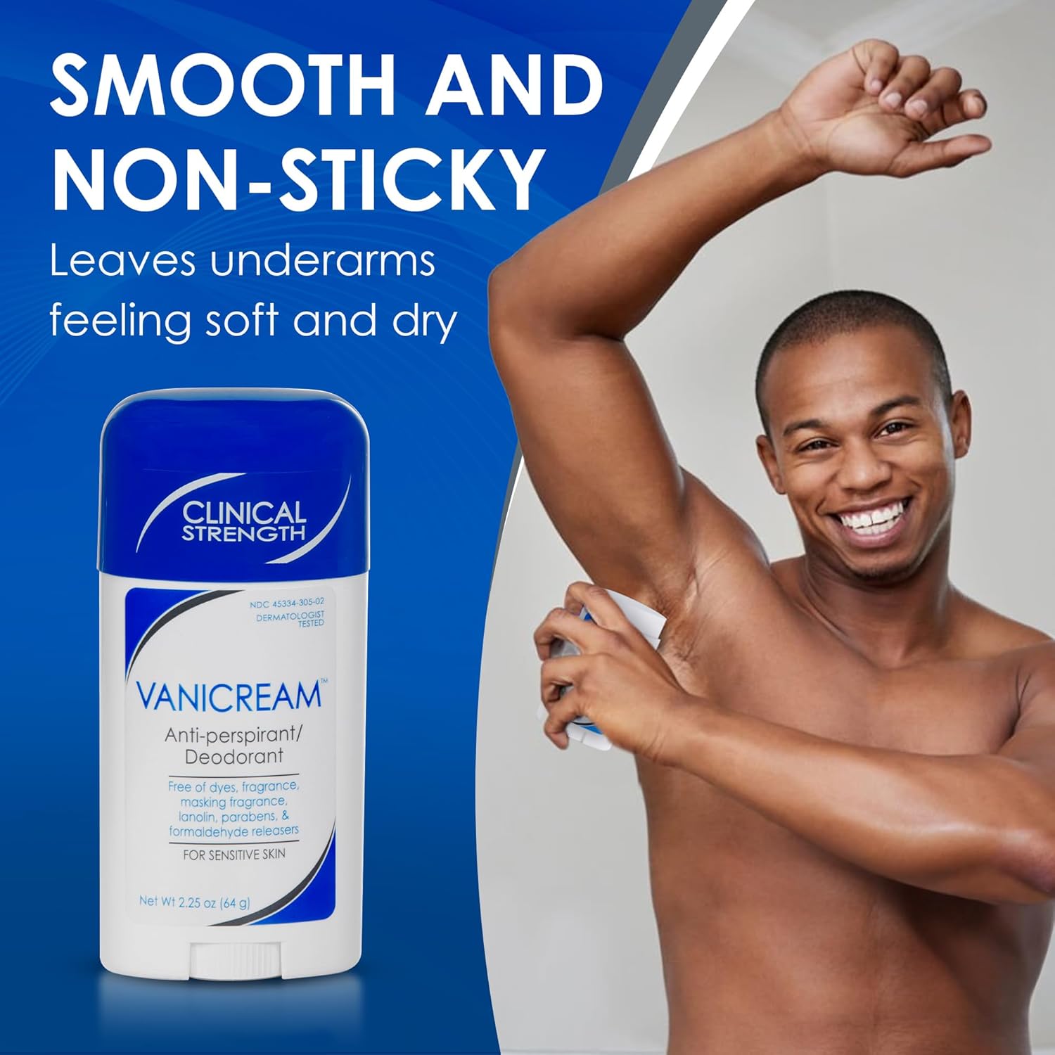 Vanicream Antiperspirant Deodorant Stick, 2.25 Oz, Formulated without Common Irritants for Sensitive Skin, Clinical Strength with 24-Hour Protection, Reduces Underarm Wetness, Unscented - Image 5