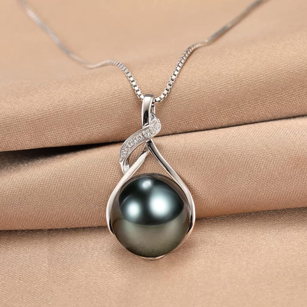 NONNYL Gifts for Women Wife-Tahitian-Black-Pearl-Necklace-Gift for Wife Wedding Birthday Anniversary Jewelry-Mom Girlfriend Her Mothers Day Gifts for Mom Women Valentines Christmas Day - Image 2