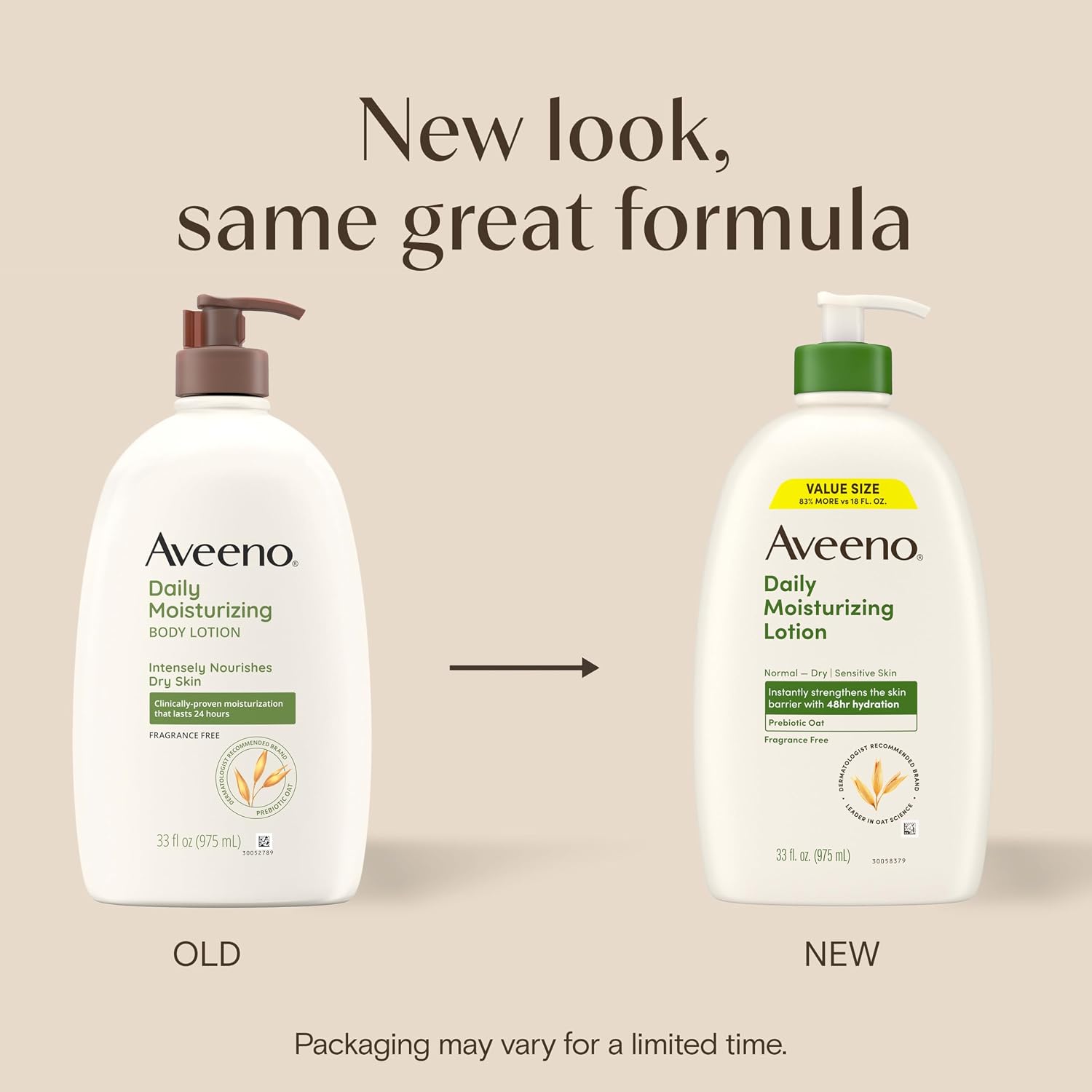 Aveeno Daily Moisturizing Body Lotion for Normal to Dry Skin, Moisturizer with Soothing Prebiotic Oat, Non Greasy, Non Comedogenic, Fragrance Free Body Lotion for Women & Men, 18 Fl Oz - Image 2