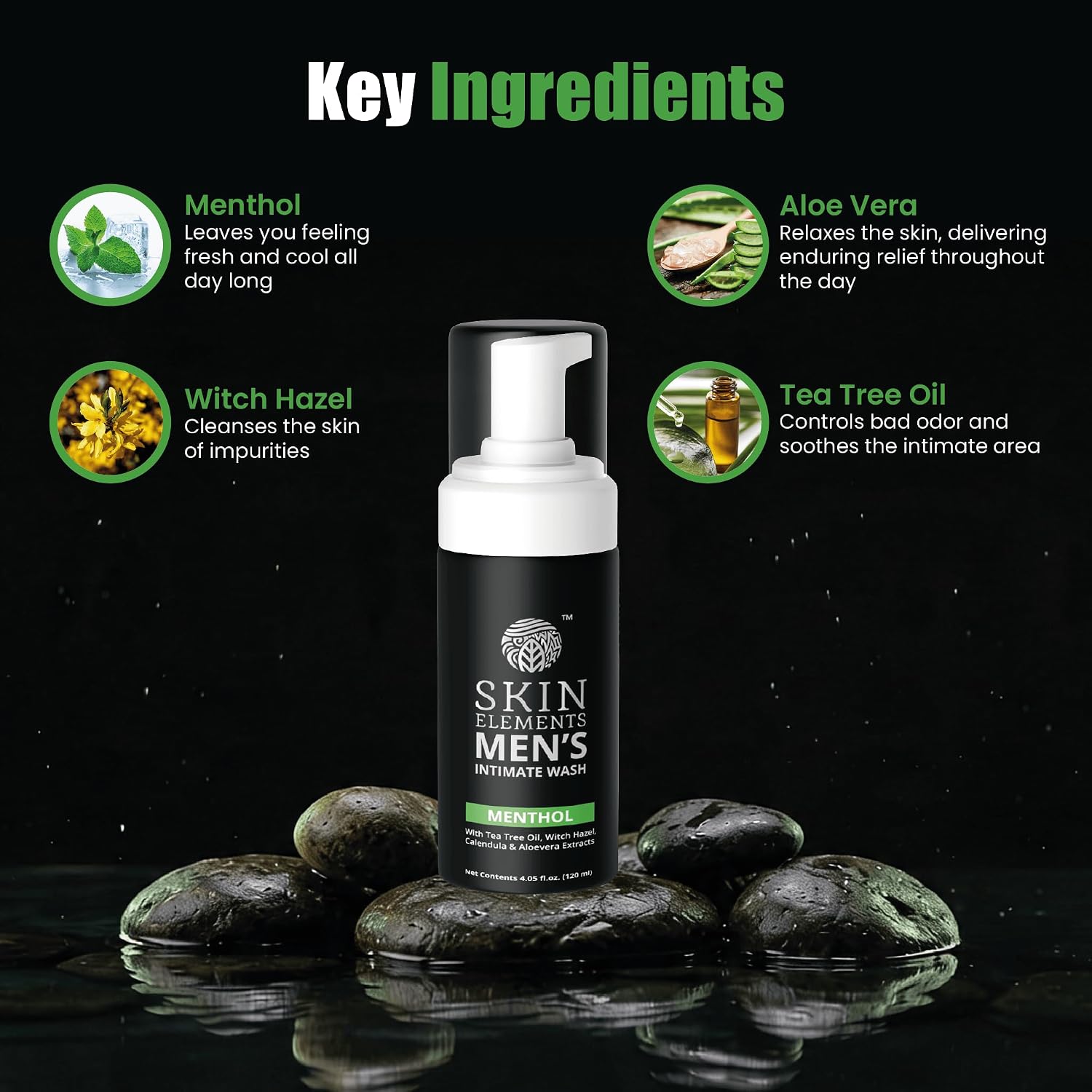 Skin Elements Jabon Intimo Para Hombre | Menthol | 4.05 Fl Oz - Image 3