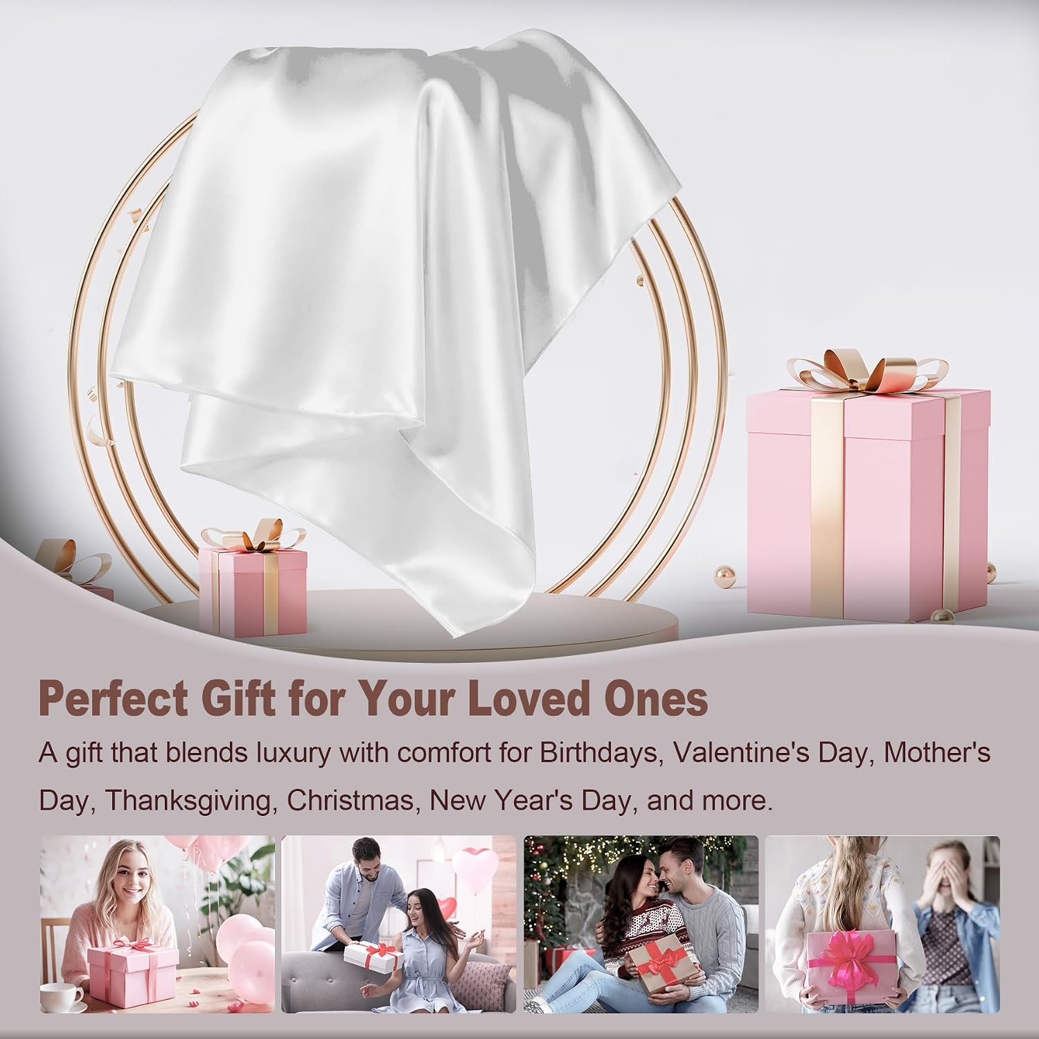LYSHIN White Silk Pillow Cases Standard Size with Hidden Zipper | 19 Momme Mulberry Silk Pillowcase for Skin and Hair, Anti-Acne, Hypoallergenic, Cooling, Beauty Sleep, Gifts for Women - Image 6