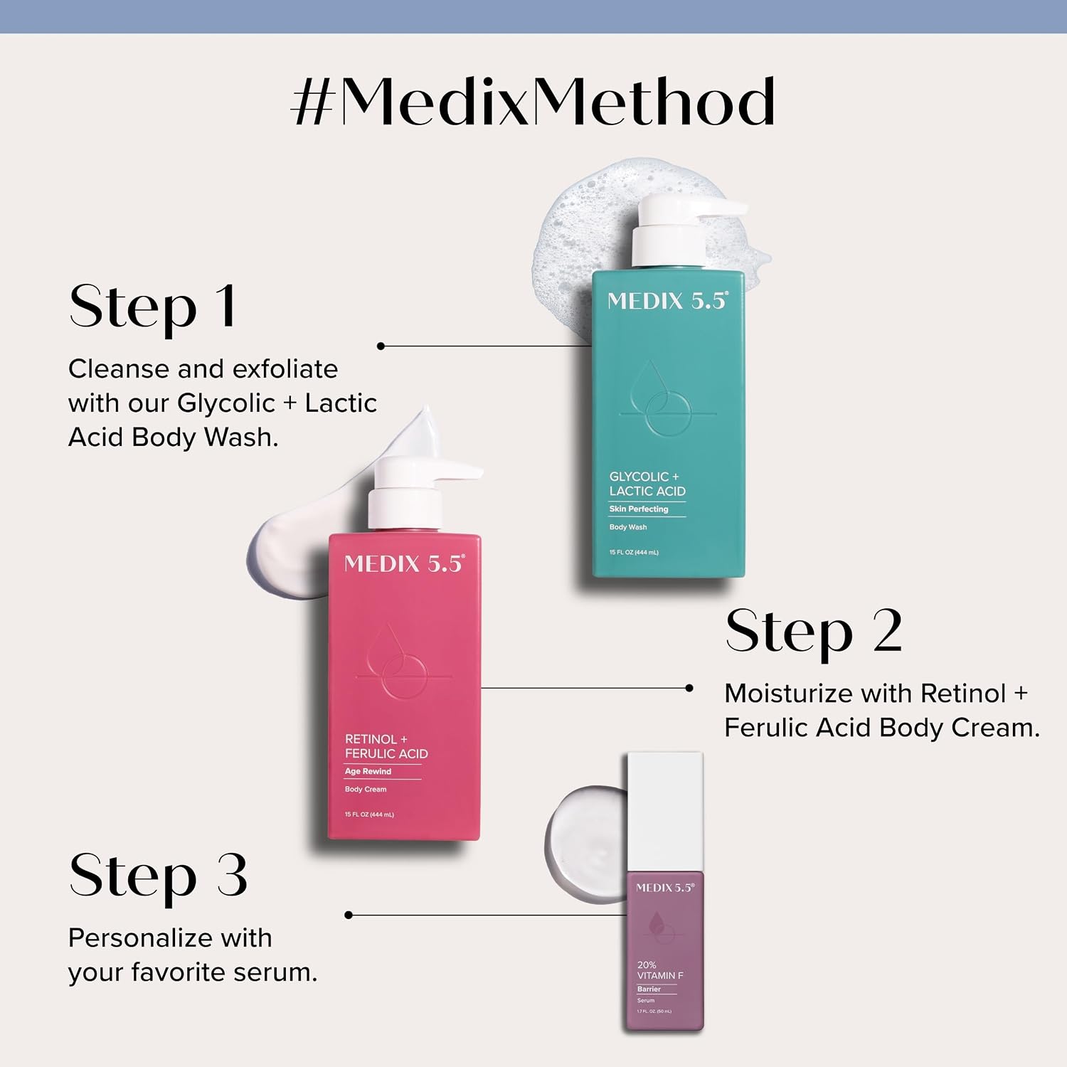 Medix 5.5 Retinol Body Lotion Firming Moisturizer | Crepey Skincare Treatment | Retinol Body Cream | Anti Aging Firming Cream For Women Targets Look Of Crepe Skin, Wrinkles, & Sagging Skin, 15 Fl Oz - Image 6