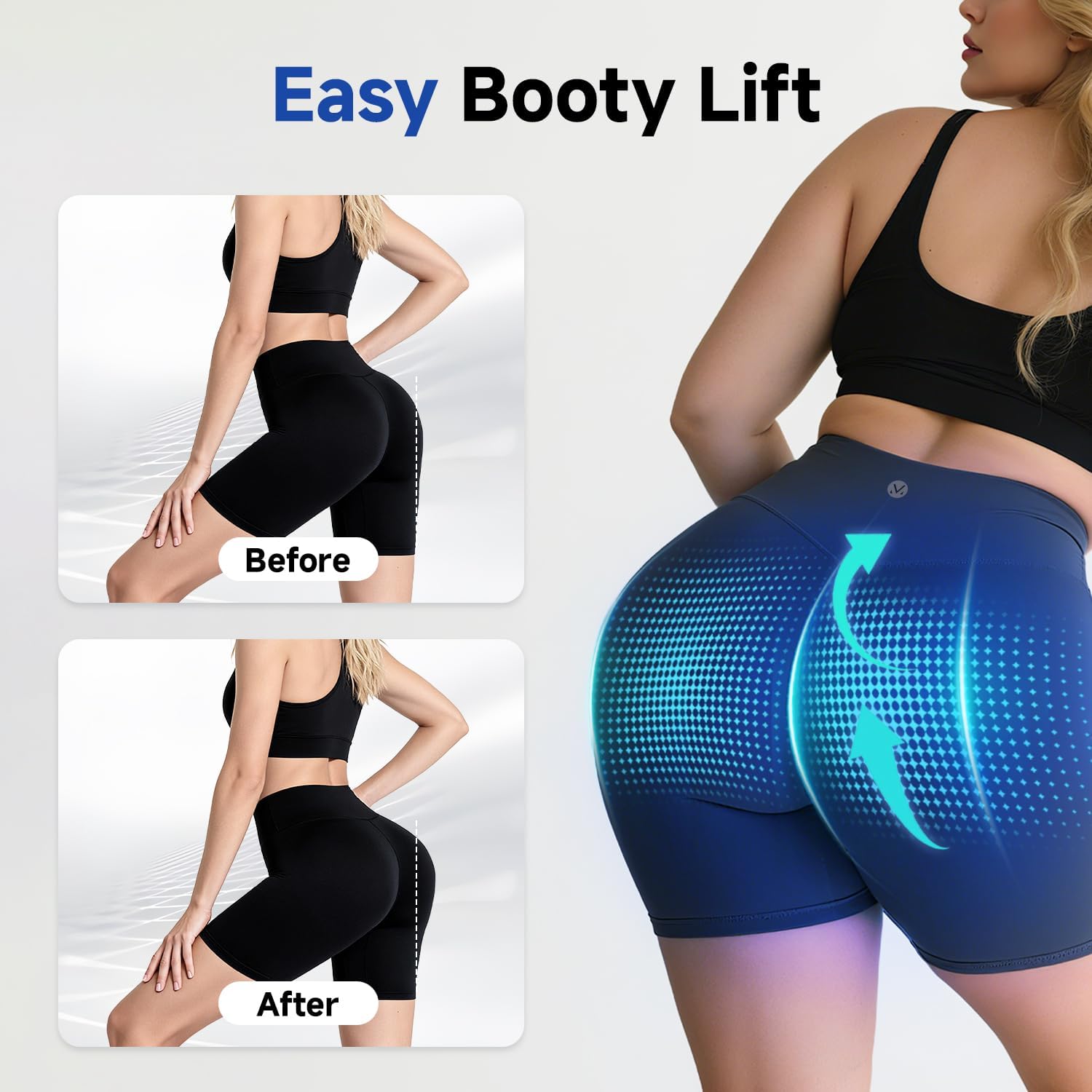 MEGELIN Toning Shorts, Hip Lift Grey for Women at Home - Image 4