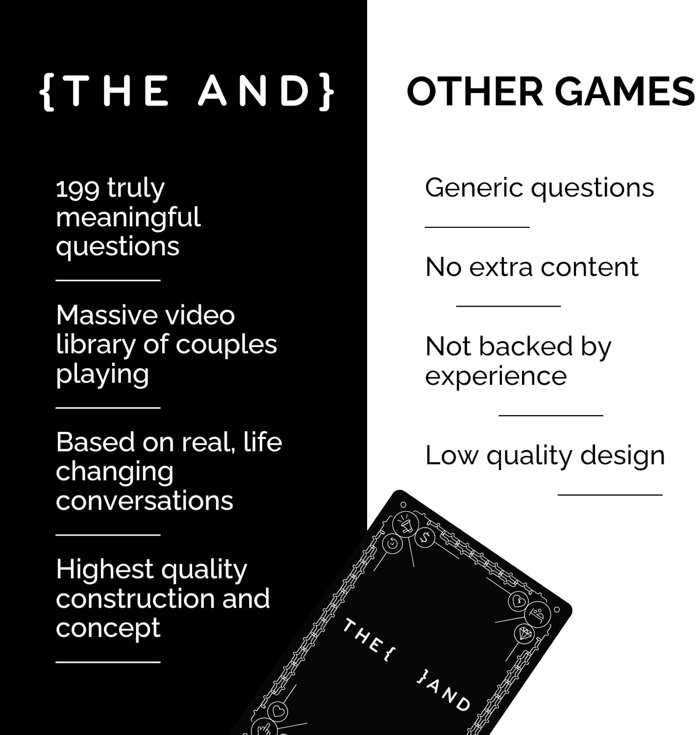 {THE AND} Couples Edition - 199 Meaningful Conversation Cards for Couples - Questions to Deepen Connection & Build Relationships - Date Night Card Game for Adults By The Skin Deep - Image 9