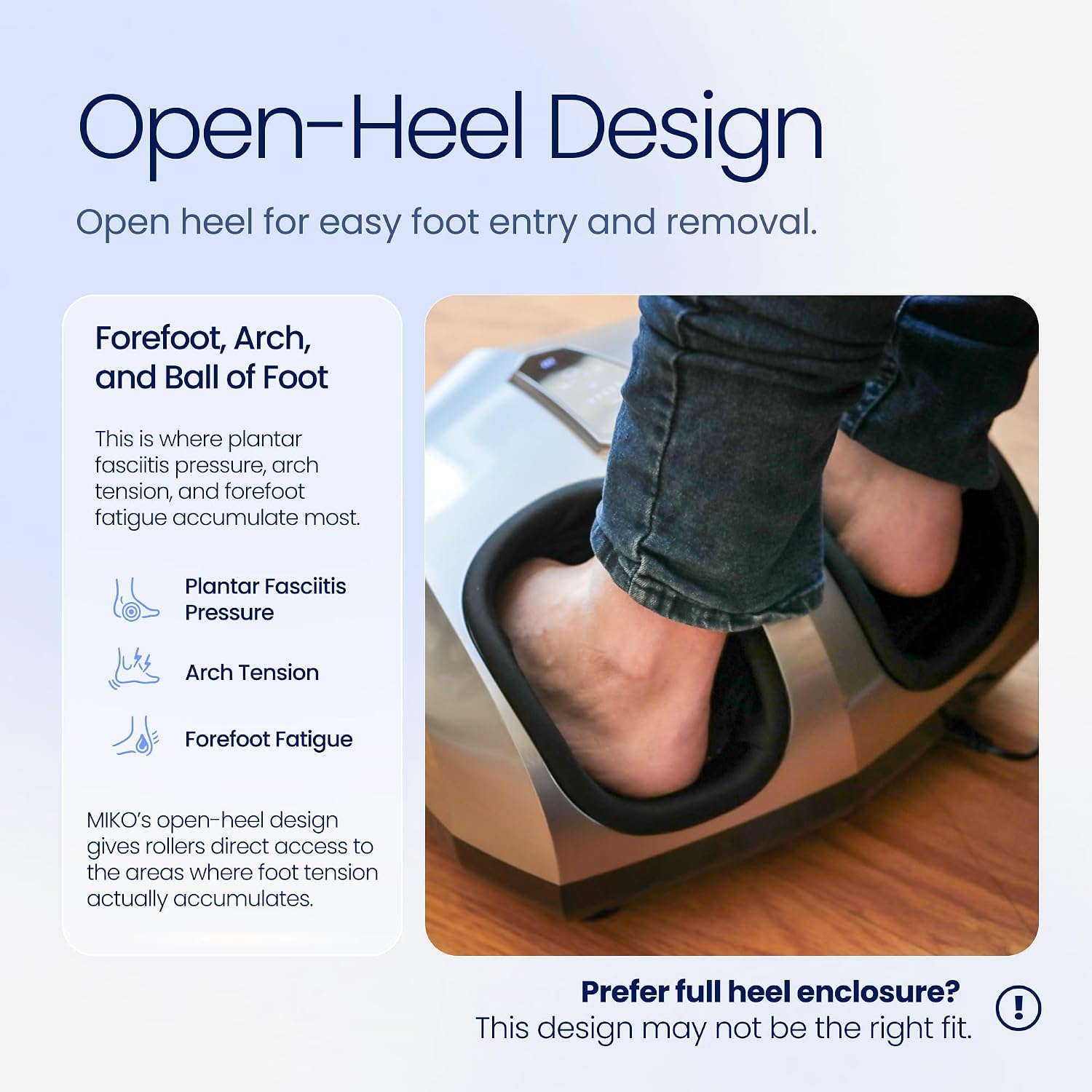 MIKO Shiatsu Foot Massager with Heat for Neuropathy & Plantar Fasciitis | Heated shiatsu feet massager, 5 intensity levels, deep compression & wireless remote, fits feet up to men's size 12 - Image 3