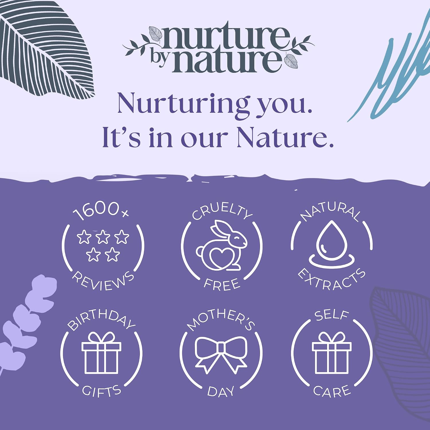 Nurture by Nature Self Care Gifts for Women - Spa Gift Baskets for Women & Relaxation Gifts | At Home Spa Kit | 6 Piece Bath Set with Pillow Spray, Candle, Bath Bomb & Bath Salts - Image 9