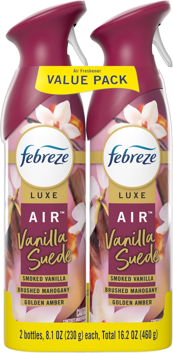 Febreze Air Mist, Air Freshener Spray, Odor Fighting Room Spray, Deodorizer for Home Bathroom Kitchen Office Apartment Dorm Room Classroom, Vanilla Suede, 8.1oz, 2ct - Image 10