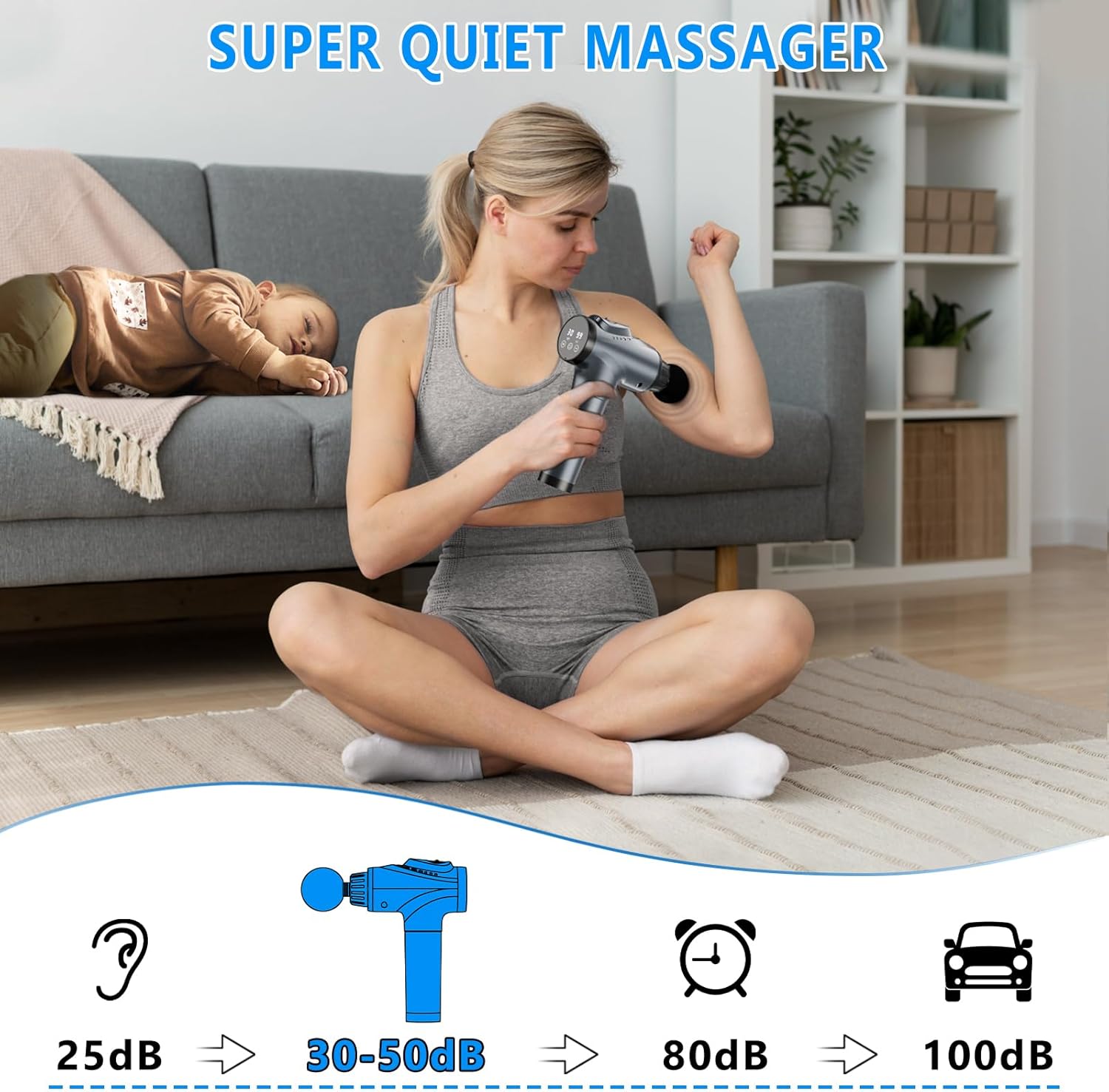 APHERMA Massage Gun, Muscle Massage Gun for Athletes Handheld Electric Deep Tissue Back Massager, Percussion Massage Device for Pain Relief with 30 Speed Levels 9 Heads - Image 4