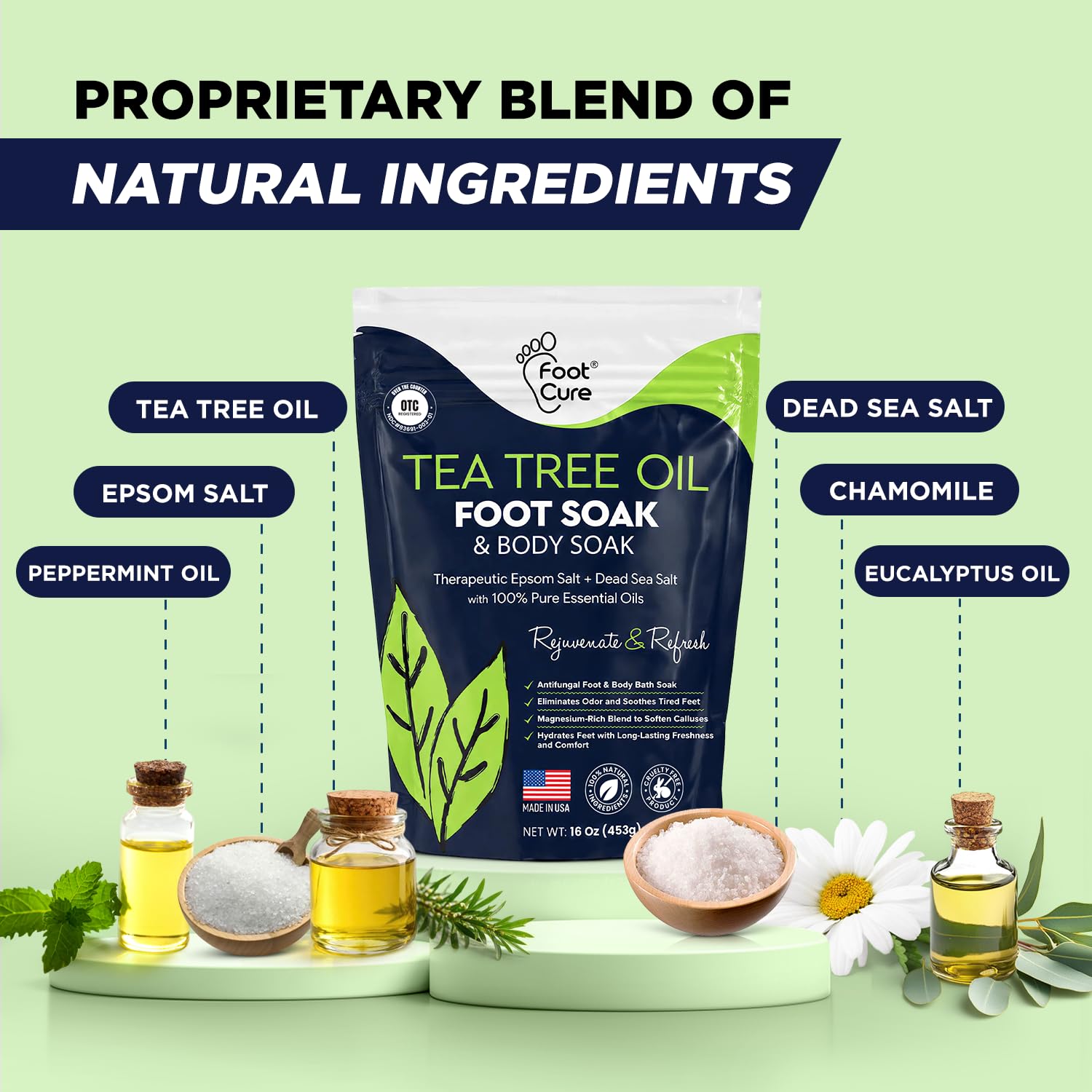 Tea Tree Callus Remover Gel & Foot Soak, Foot Cream for Dry Cracked Feet | Extra Strength Callus Remover Gel kit for Dry Cracked Heels, Foot Cream Hydrate Softens Calluses & Rough Skin - 4in1 - Image 8