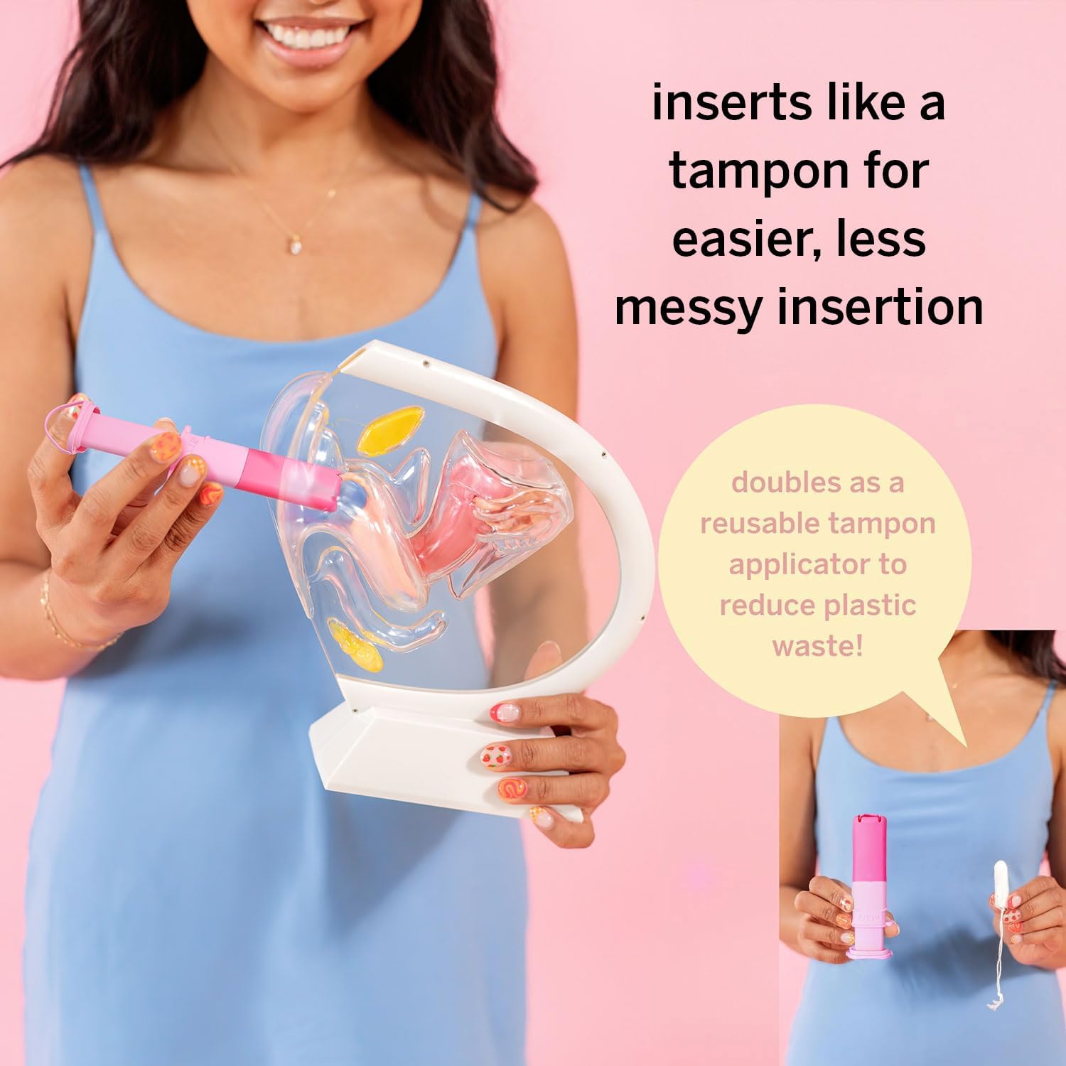 Pixie Menstrual Disc Applicator for Feminine Care - Inserts Like A Tampon - Every Woman Can Now Use Period Discs - Perfect for Long Nails - Self Sanitizer TPE Properties (Disc Applicator) - Image 4