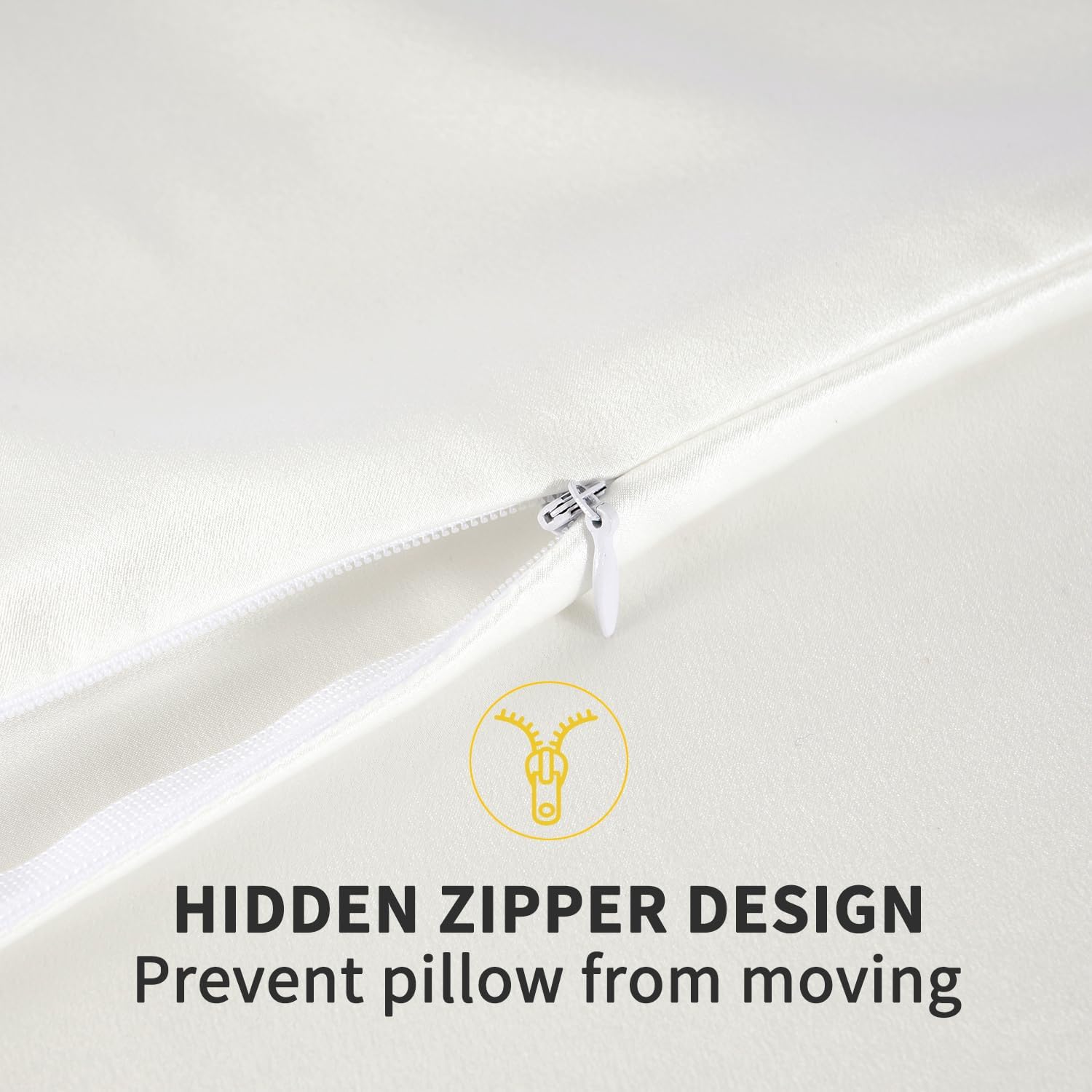 ZIMASILK 100% Pure Mulberry Silk Pillow Cases for Hair and Skin, Standard | Soft, Hypoallergenic & Smooth, Both Sides Grade 6A Silk, Hidden Zipper, Gift for Women Men, 1pc (Standard 20"x26", Ivory) - Image 7