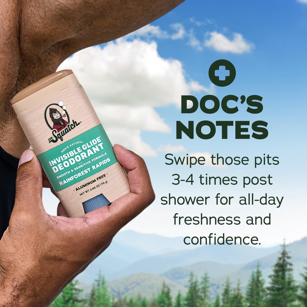 Dr. Squatch Invisible Glide Natural Men’s Deodorant – Smooth Glide, No Stains – Aluminum Free Deodorant Men – Safe for Sensitive Skin – Coconut Castaway + Rainforest Rapids, 2.65oz (2-Pack) - Image 8