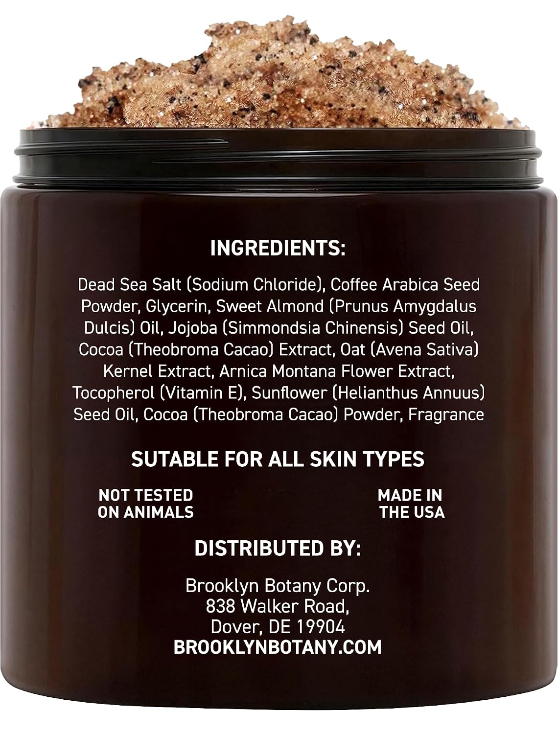 Brooklyn Botany Arabica Coffee Body Scrub - Moisturizing and Exfoliating for Body, Face, Hand, Foot - Fights Stretch Marks, Fine Lines, Wrinkles - Great Gifts for Women & Men - 10 oz - Image 3