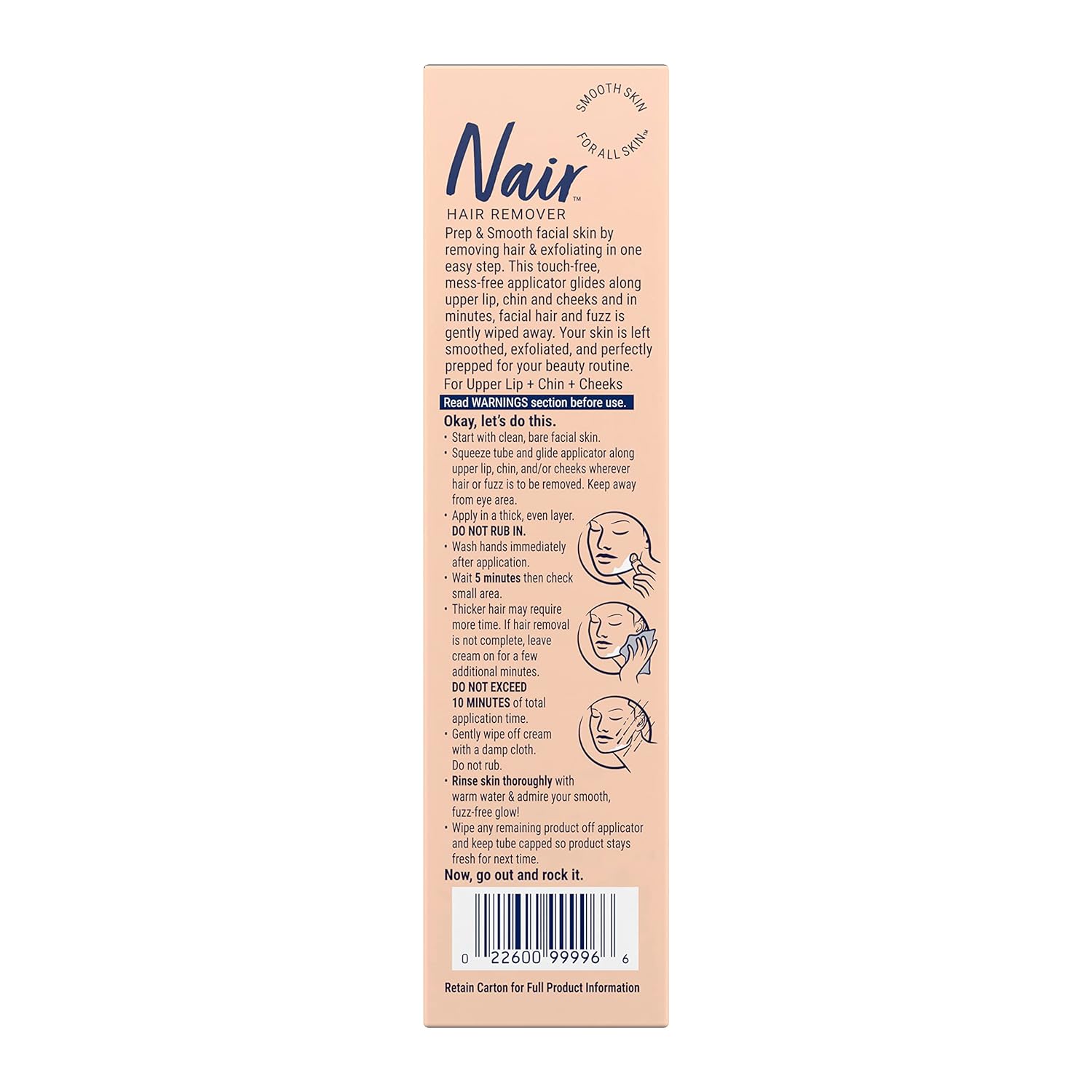 NAIR Exfoliating Facial Hair Removal Cream for Women - Smooth Skin Solution with Collagen for Sensitive Skincare - Image 2