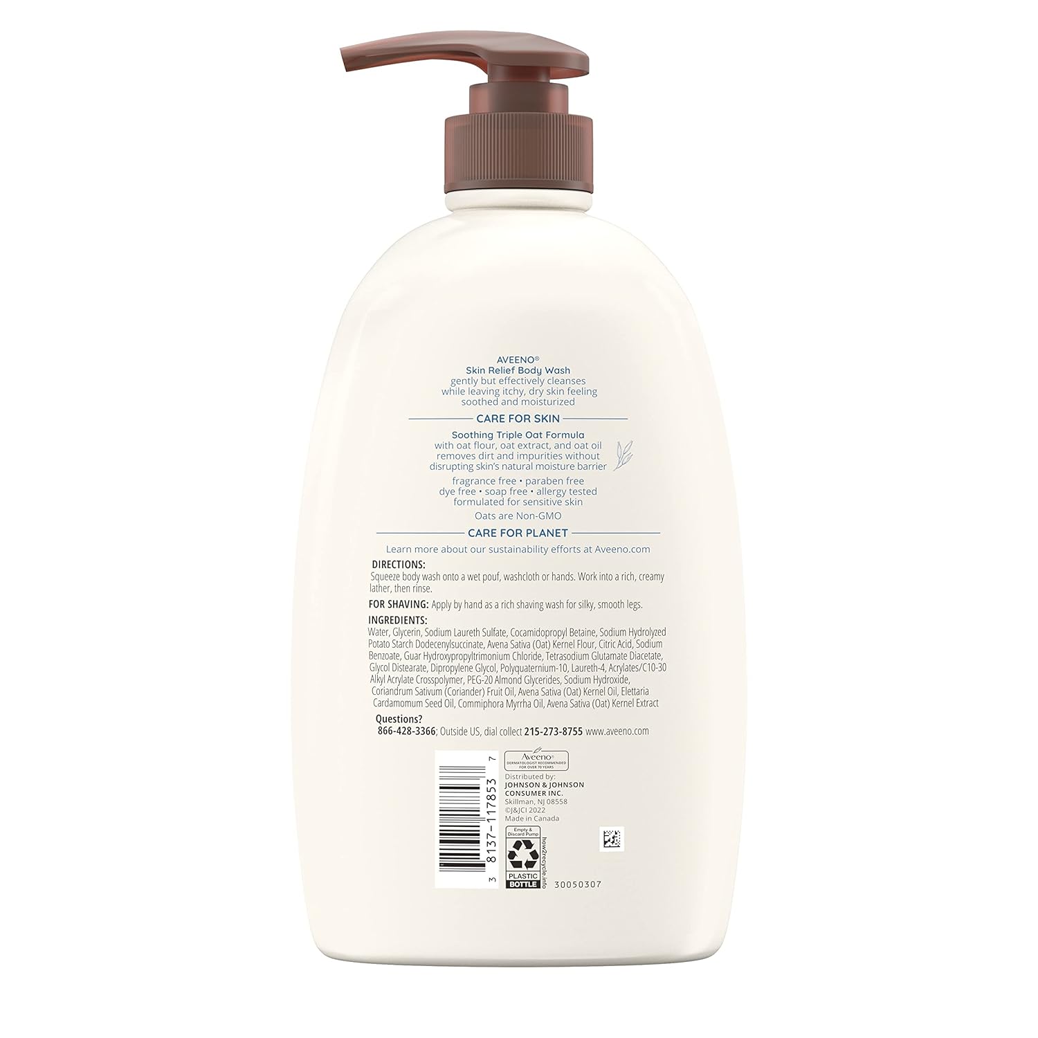 Aveeno Skin Relief Body Wash with Triple Oat Complex, Fragrance-Free, Gentle Daily Body Wash for Sensitive Skin Leaves Itchy, Dry Skin Feeling Soothed & Moisturized, Value Size 33 Fl Oz - Image 10