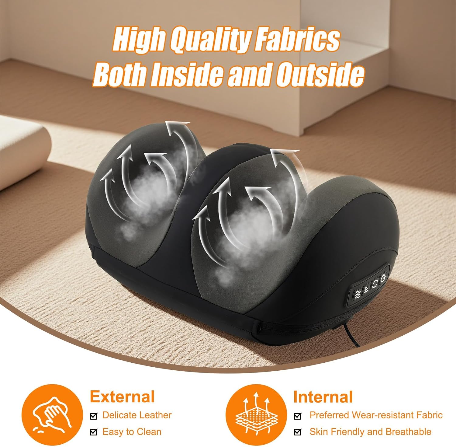 Shiatsu Foot Massager, Foot and Calf Massager with Heat, Black | 3 Intensity Levels, Heating, Auto Shut Off, for Feet, Calves, Arms and Ankles, for Plantar Fasciitis, Pain Relief - Image 4