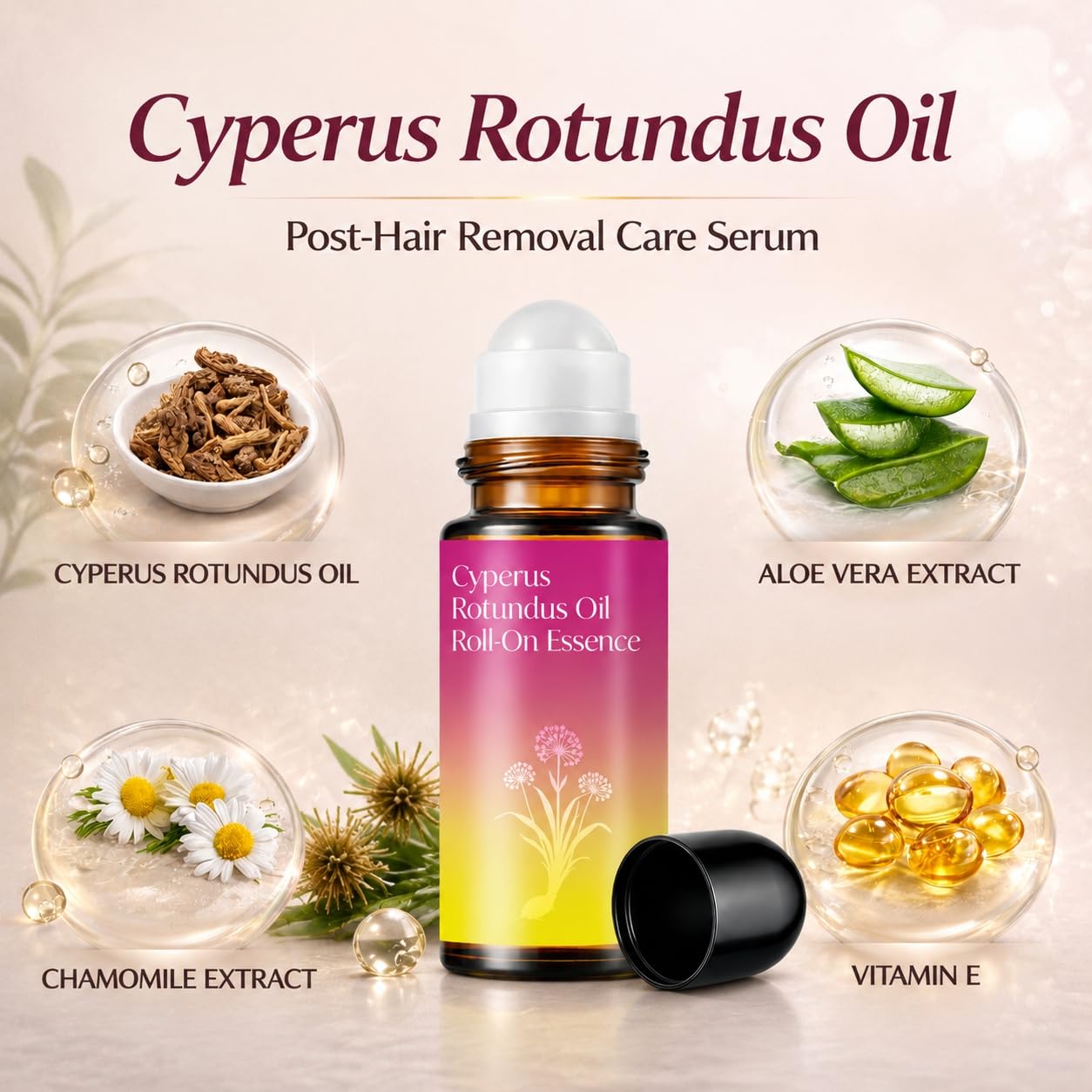 DreamCatching Cyperus Rotundus Oil, Natural for Reducing Body Hair Growth, Hair Removal, Reduces Unwanted Hair Growth, Shrink Pores 2.02 Fl Oz (Pack of 1) - Image 3
