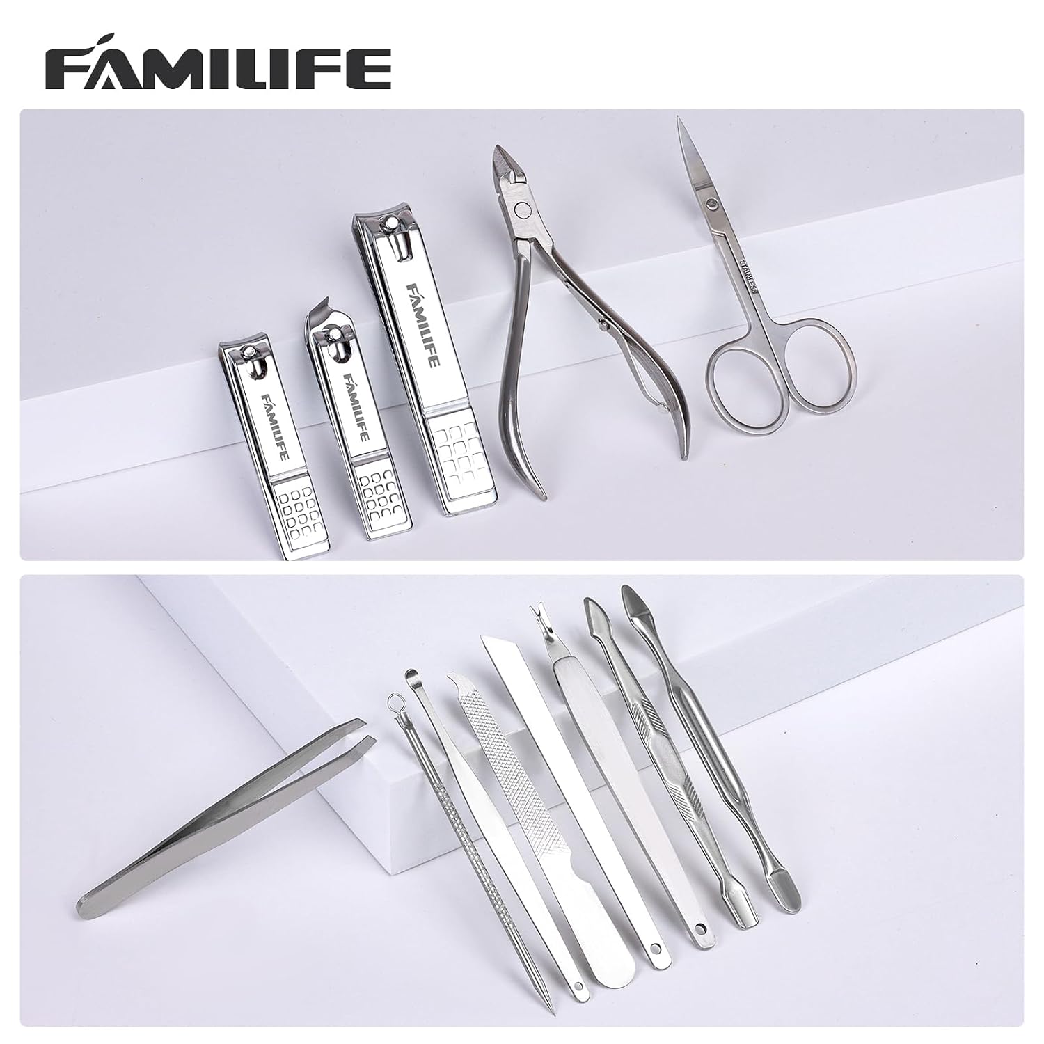 Manicure Set, Nail Professional Kit Manicure Kits Nail Clipper Sets, 13PCS Stainless Steel Pedicure Sets Mens Grooming Tool, with Brown Leather Travel Case for Men - Image 7