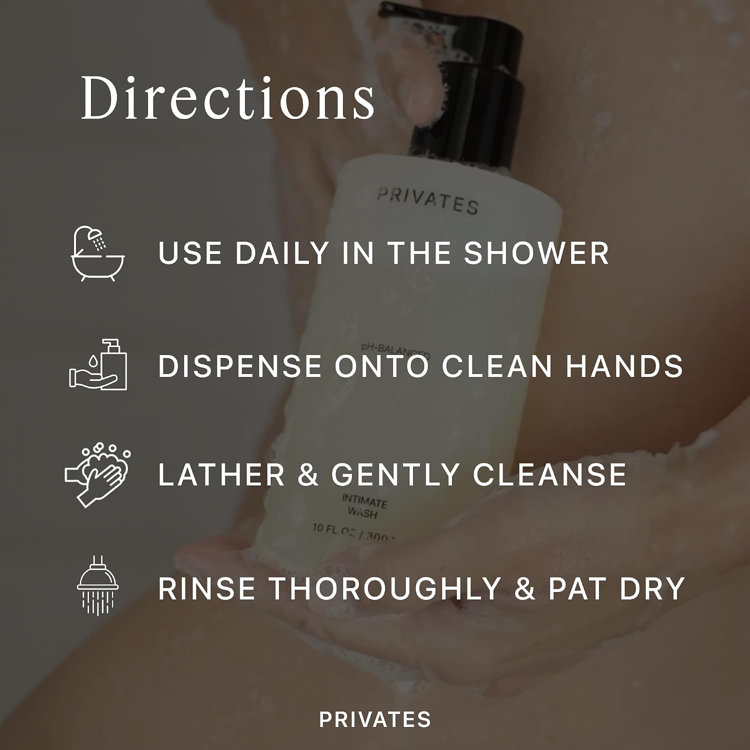 PRIVATES pH-Balanced INTIMATE WASH for Women & Men | Odor Control, Irritation & Dryness Relief | Hydrating & Soothing with Aloe | Microbiome-Friendly | Natural Ingredients | Fragrance-Free | 10 fl oz - Image 8