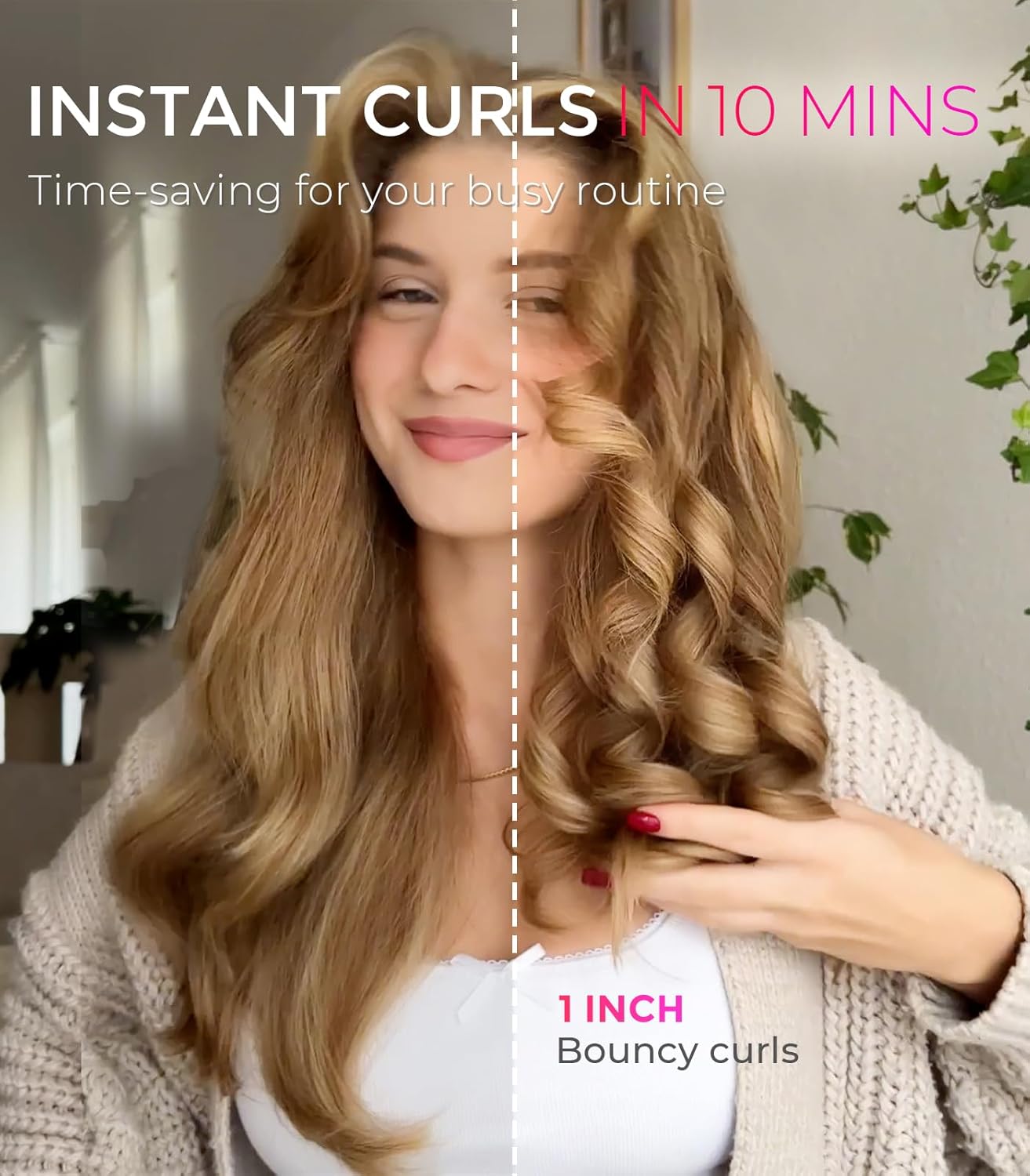 TYMO Automatic Rotating Curling Iron, TYMO CURLPRO Beach Waves Hair Curler | 500 Million Ionic Curling Wand, Dual Voltage, Portable Lightweight for Travel, Ceramic Coating, 1 Inch, Metallic Gray - Image 3