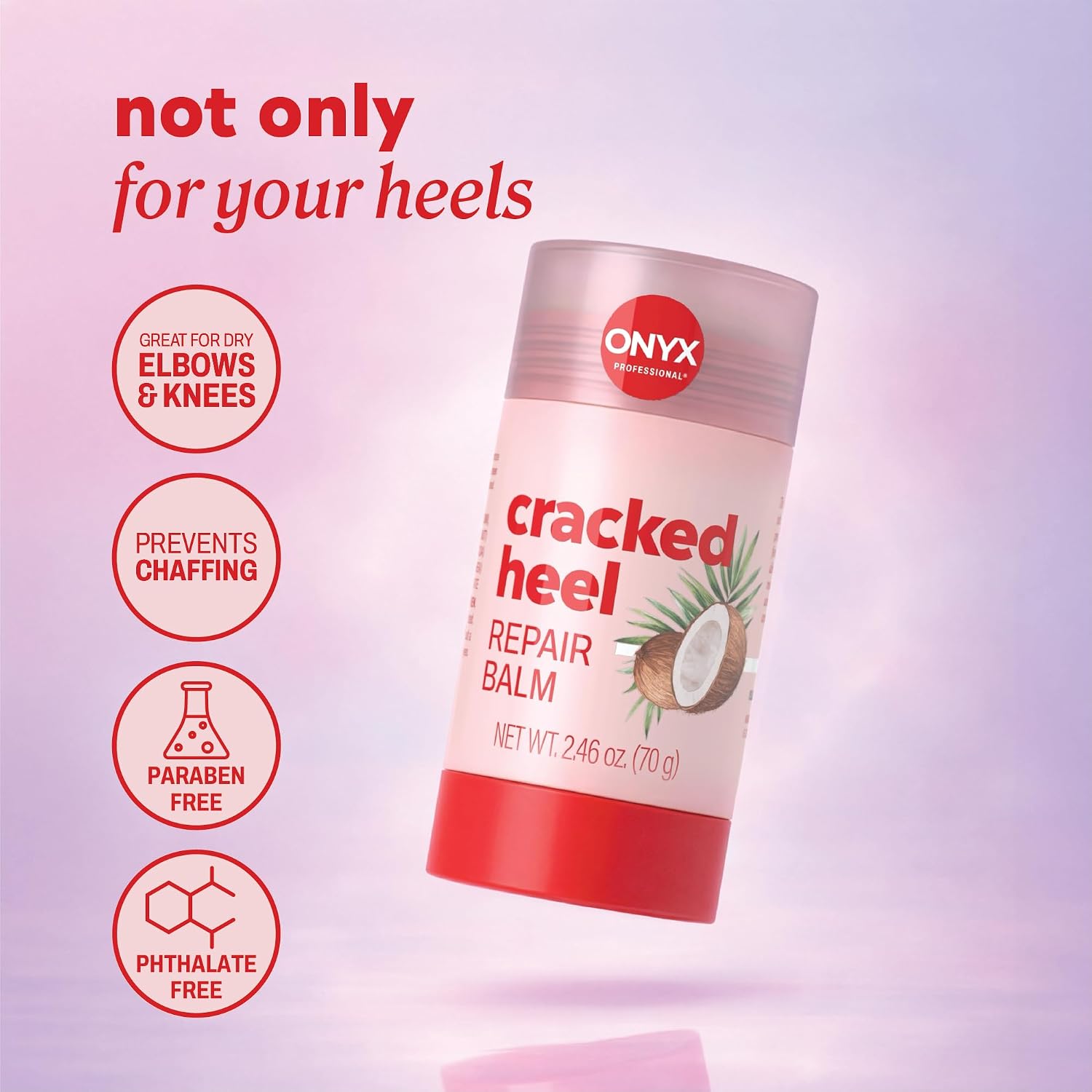 Onyx Professional Cracked Heel Repair Balm Stick for Dry Cracked Feet Treatment, Coconut Scent, 1 pack - Moisturizing Foot Balm, Rolls On, Cracked Heel Treatment - Image 5