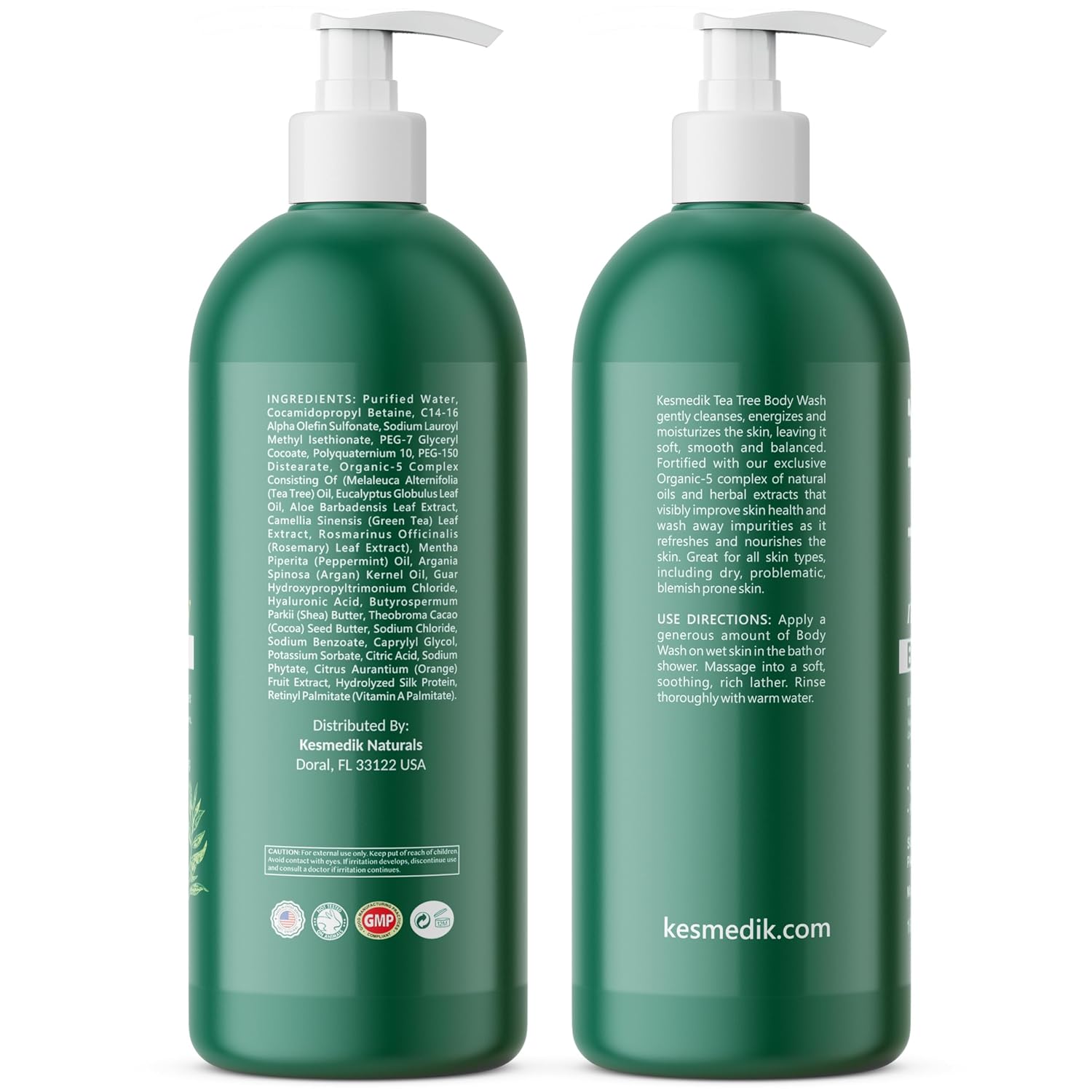 KESMEDIK Tea Tree Body Wash MaxTherapy with 100% Tea Tree Oil for Skin, Eucalyptus & Aloe Vera | Purifying Body Soap, Soothes & Refreshes Sensitive, Itchy Skin, Men & Women, 16 Fl Oz (Pack of 2) - Image 8