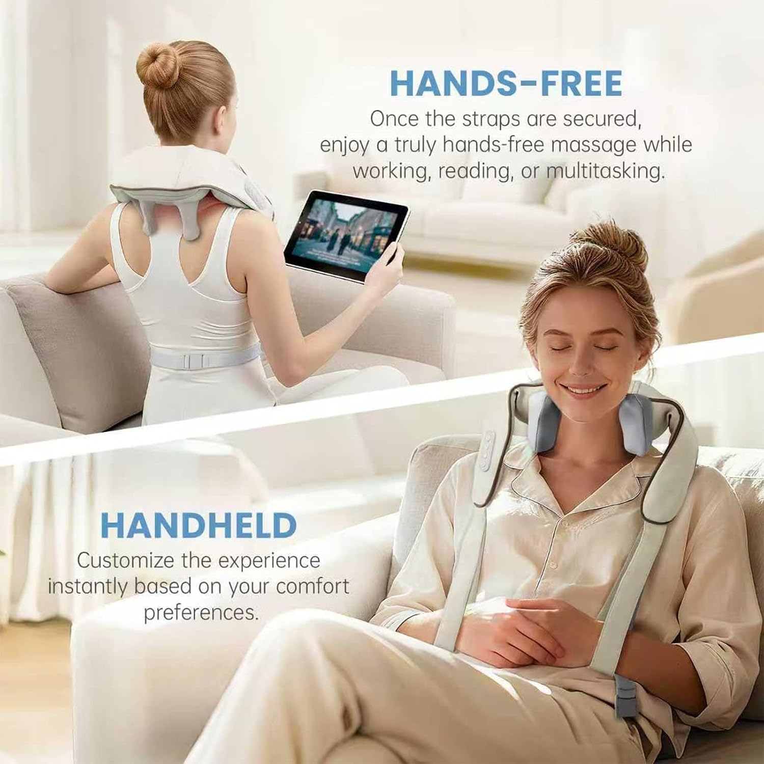 Wireless Neck and Shoulder Massager with Heat-4D Shiatsu Deep Tissue | 42℃ Warm Compress, Portable for Home, Office, Travel, Relaxation & Tension Relief - Image 6