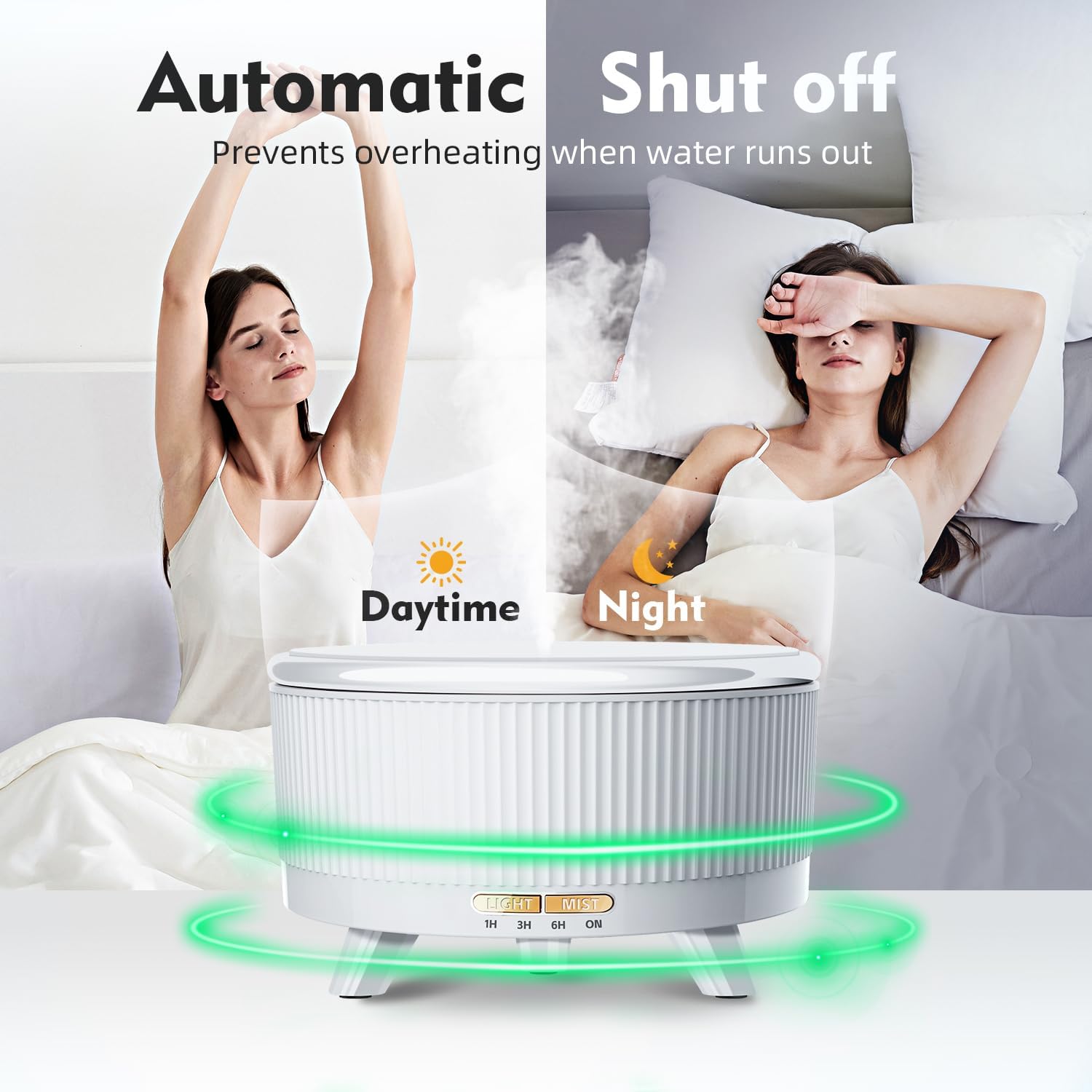 20-Hour Long-Lasting Aromatherapy, 500ML Essential Oil Diffuser | Ultrasonic Cool Mist Humidifier with Remote Control, 7 Color Lights, Timer, Auto-Off for Home/Bedroom/Yoga (Minimalist White) - Image 2