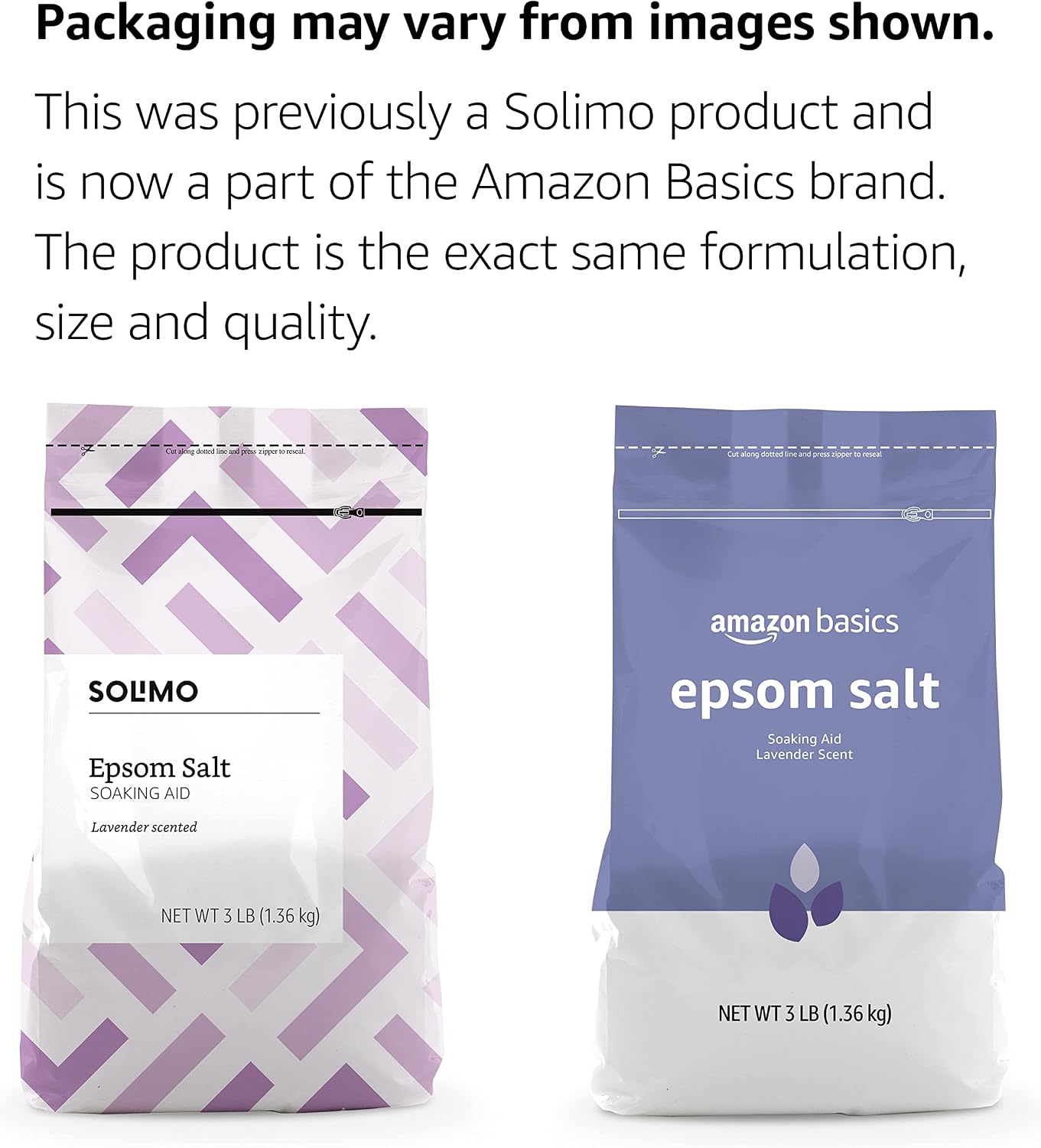 Amazon Basics Epsom Salt Soaking Aid, Lavender Scented, Relax & Relief, Resealable, 3 Pound, 1-Pack (Previously Solimo) - Image 2