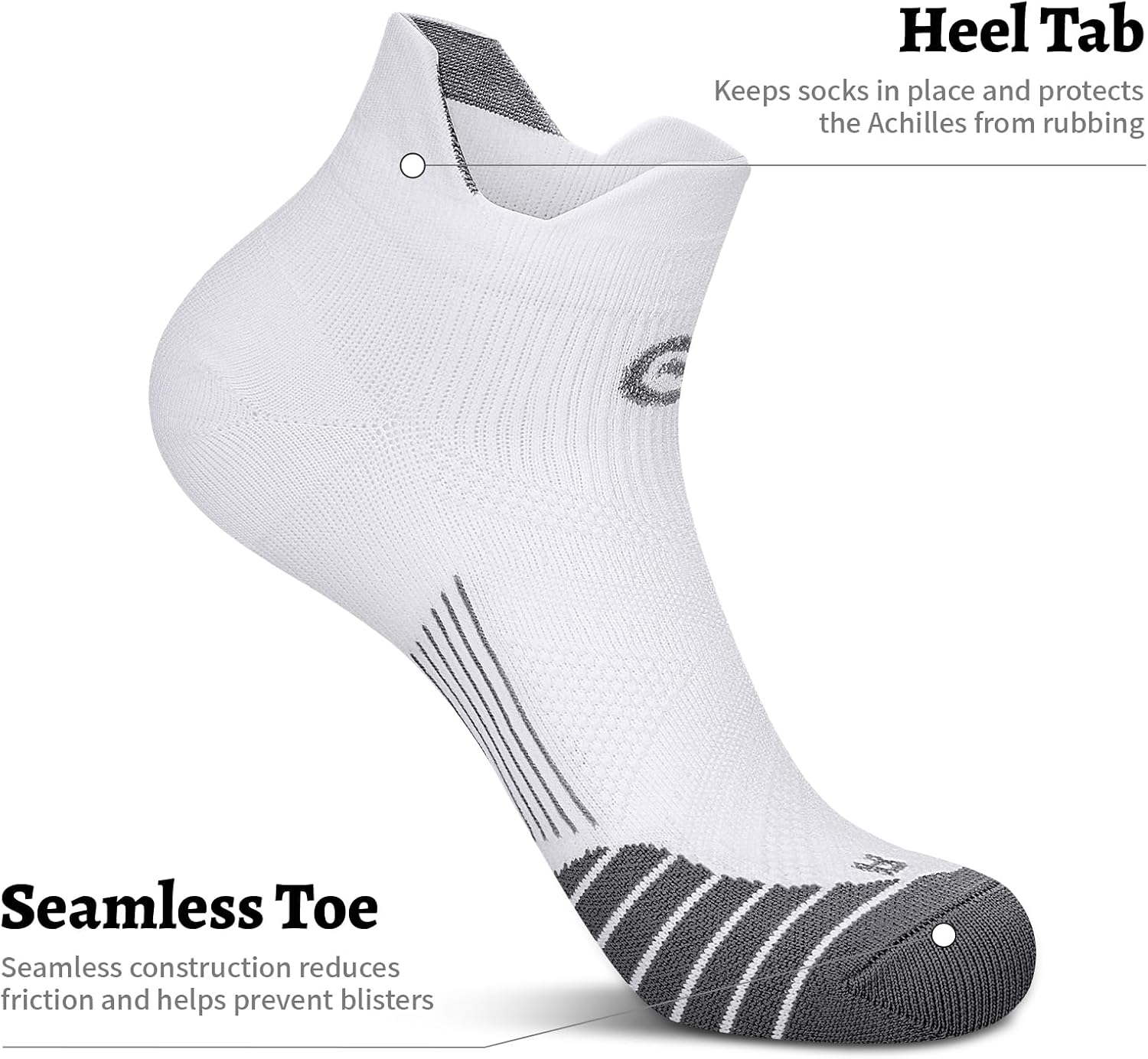 Compression Socks for Men Women Ankle Running Socks for Plantar Fasciitis | Low Cut Athletic Ankle Socks with Ankle & Arch Support for Running, Cycling, Golf, Work, Plantar Fasciitis Relief - Image 7