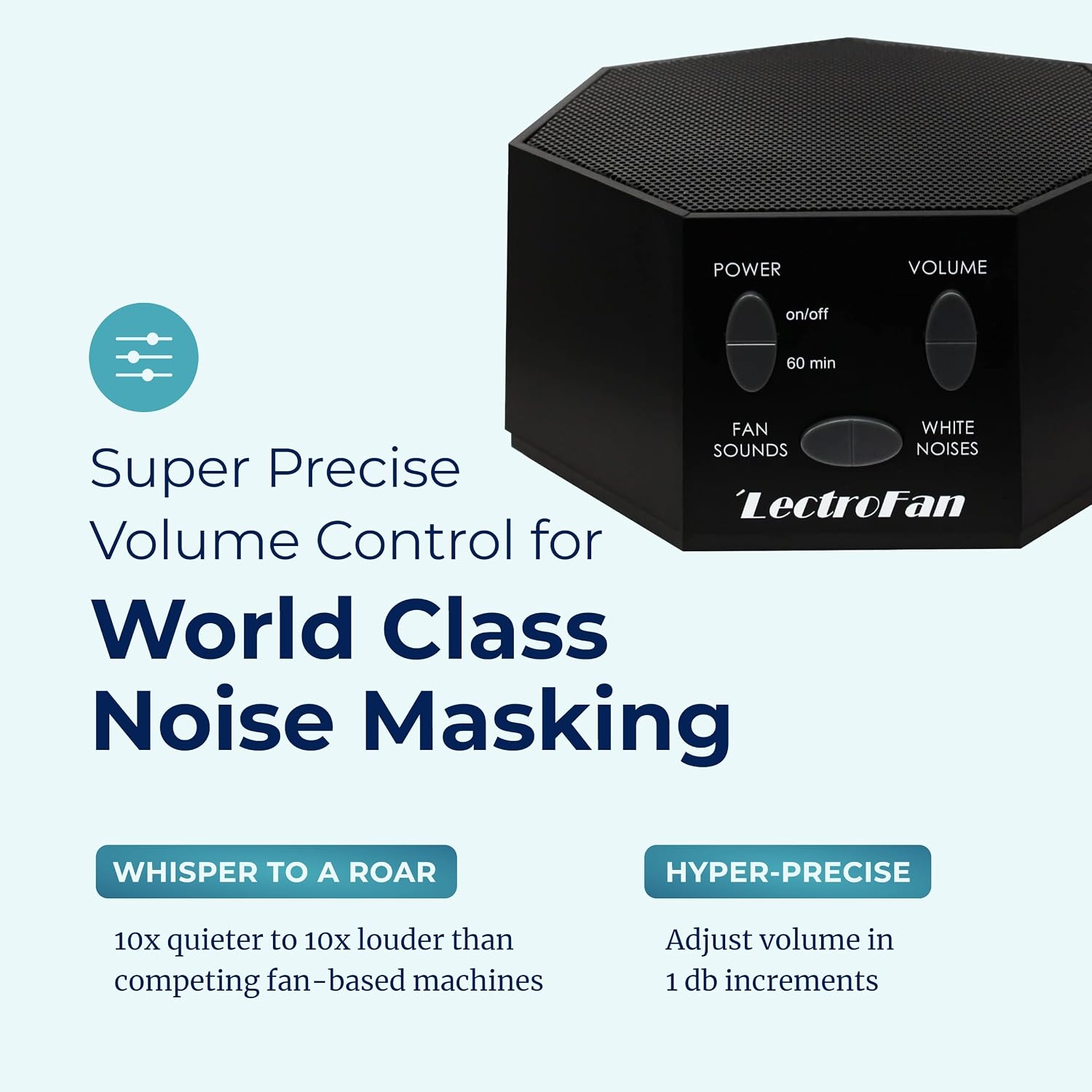 Adaptive Sound Technologies LectroFan Classic Sound Machine, Black | Soothing Sound Machine for Sleep with a Built-in Sleep Timer, Non-Looping Sounds, Speech Privacy and Compact Design - Image 5