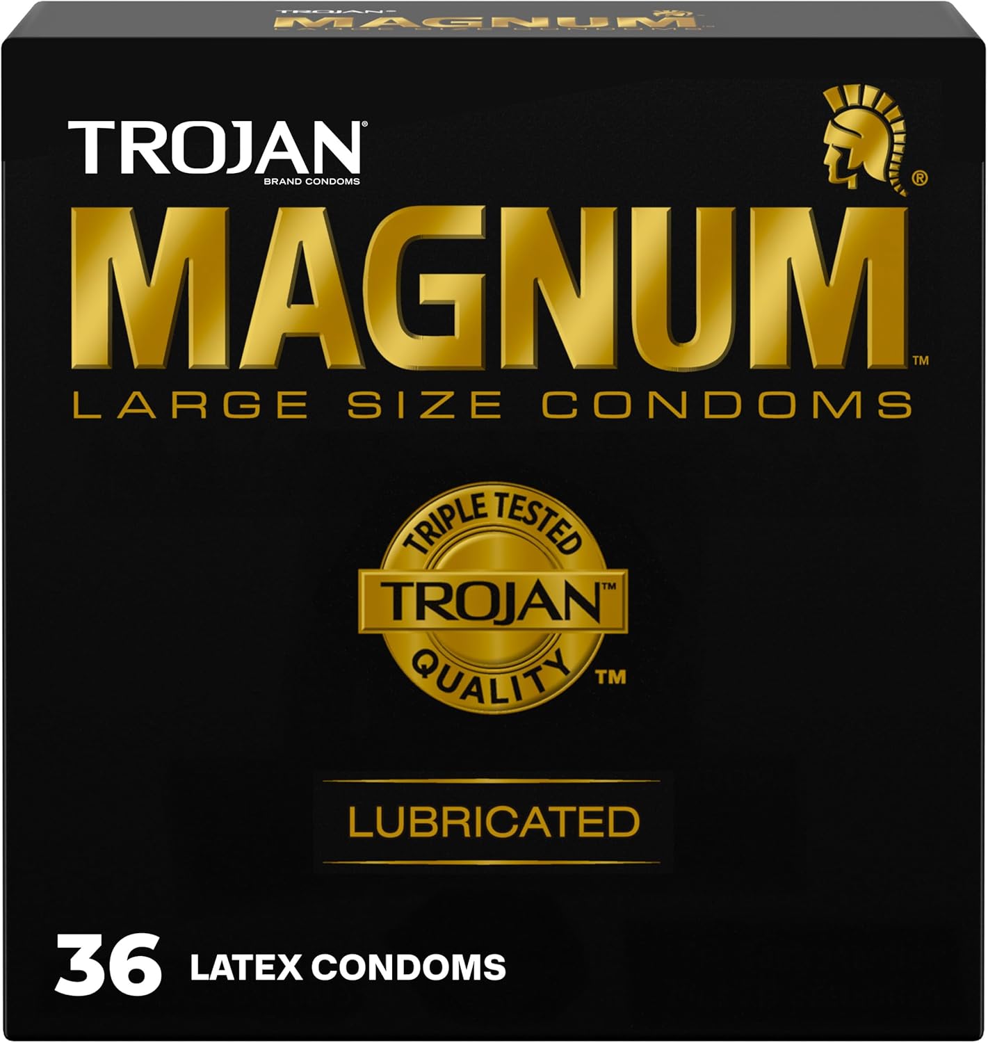 TROJAN Magnum Lubricated Large Condoms, Comfortable and Smooth Lubricated, America’s Number One Condom, 36 Count Pack | Comfortable and Smooth Lubricated Condoms, America's Number One Condom