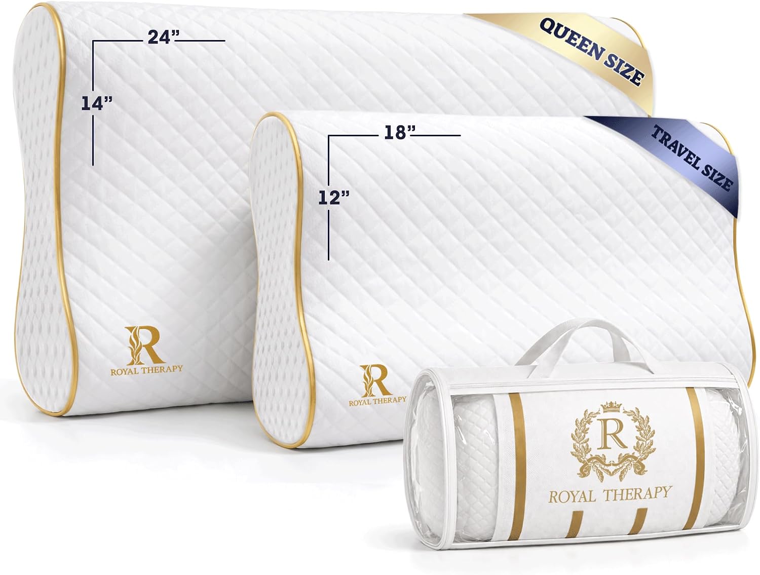 Royal Therapy Travel Memory Foam Cervical Pillow – Contour Pillow for Neck and Shoulder Pain - Image 2