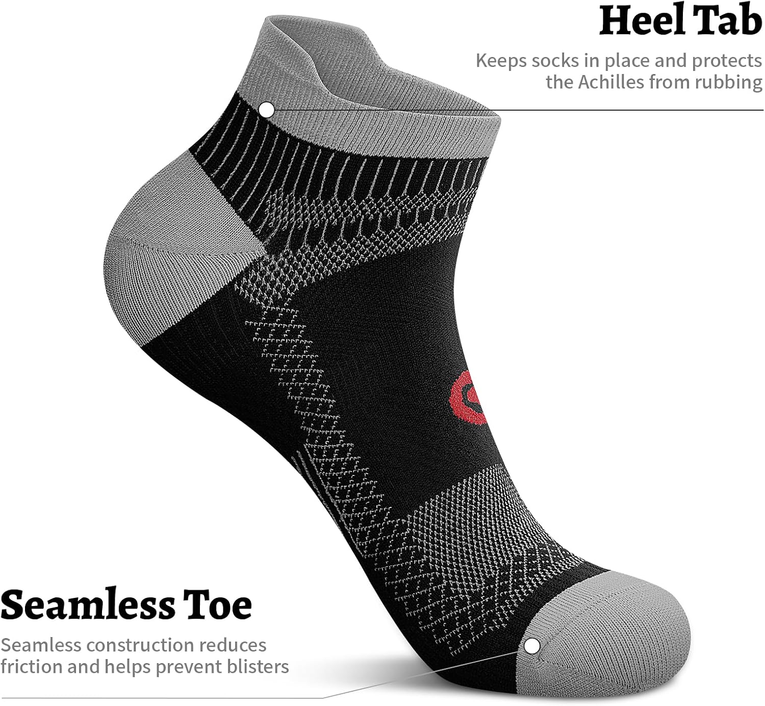 Compression Socks for Men Women Ankle Running Socks for Plantar Fasciitis | Low Cut Athletic Ankle Socks with Ankle & Arch Support for Running, Cycling, Golf, Work, Plantar Fasciitis Relief - Image 7