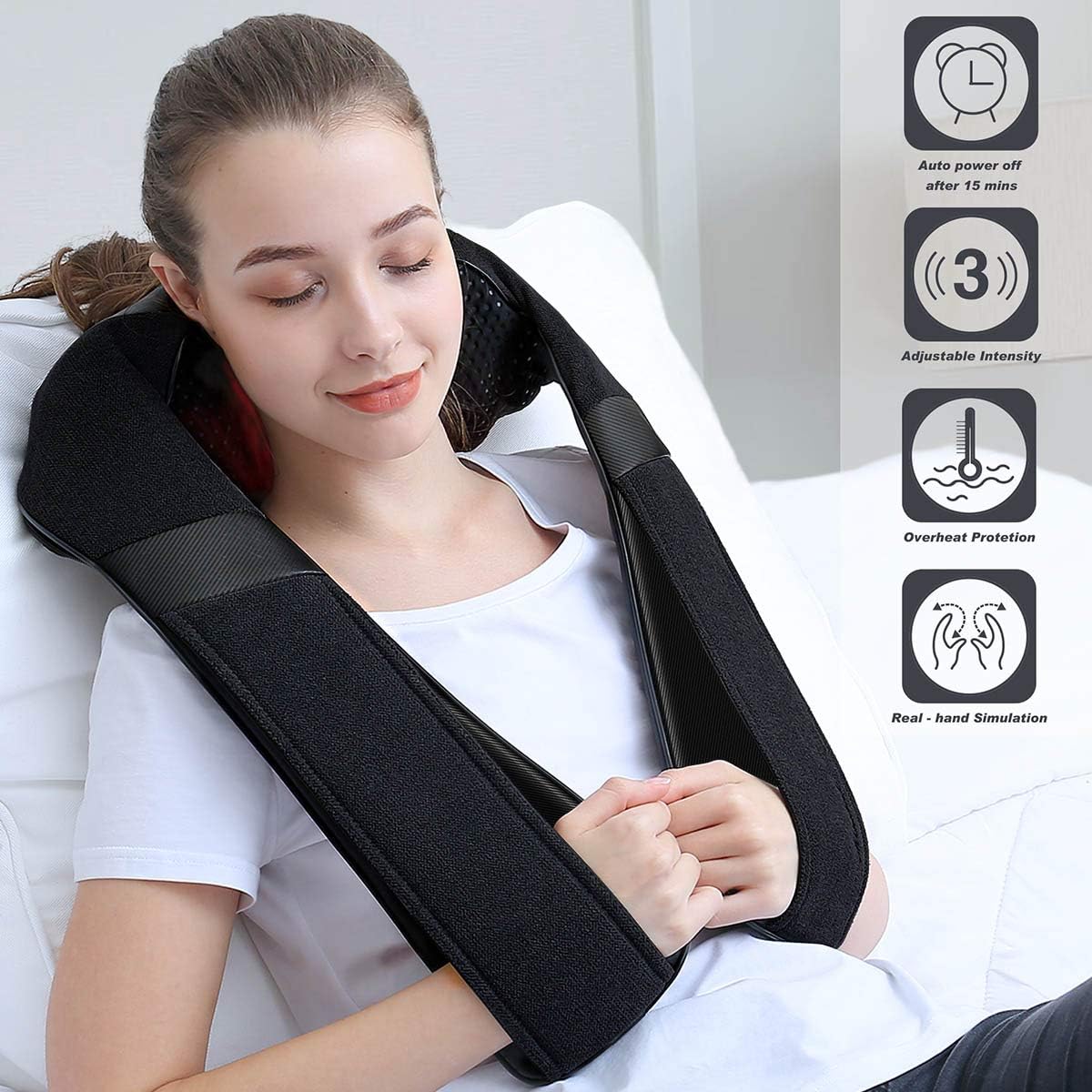Shiatsu Neck Back & Shoulder Massager with Heat for Pain Relief Deep Tissue | Christmas Ideal Gifts for Women Men Mom Dad, Wife Husband, Him Her, Fathers Day, Mothers Day, Birthday Gift (NOT Cordless) - Image 6