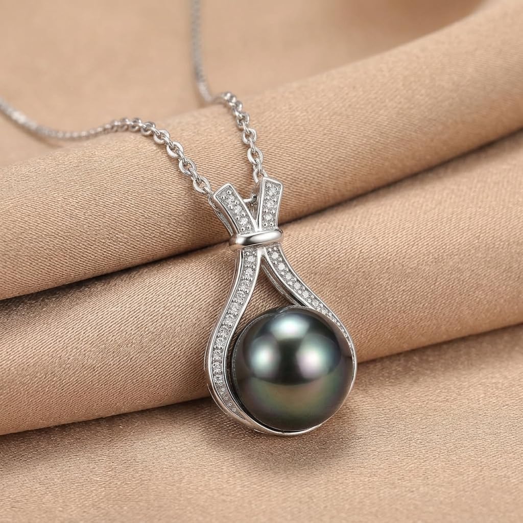 NONNYL Birthday Gifts for Women Wife-Wedding-Anniversary-Tahitian-Black-Pearl-Necklace for Women -Jewelry for Her Girlfriend Valentines Day Mothers Day -Gifts for Mom Anniversary Christmas for Her - Image 2