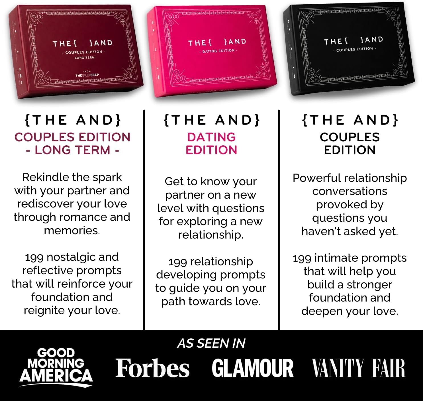 {THE AND} Long Term Couples Edition - 199 Meaningful Conversation Cards for Couples - Questions to Reconnect & Deepen Relationships - Couples Card Game to Reflect & Rediscover Love by The Skin Deep - Image 8