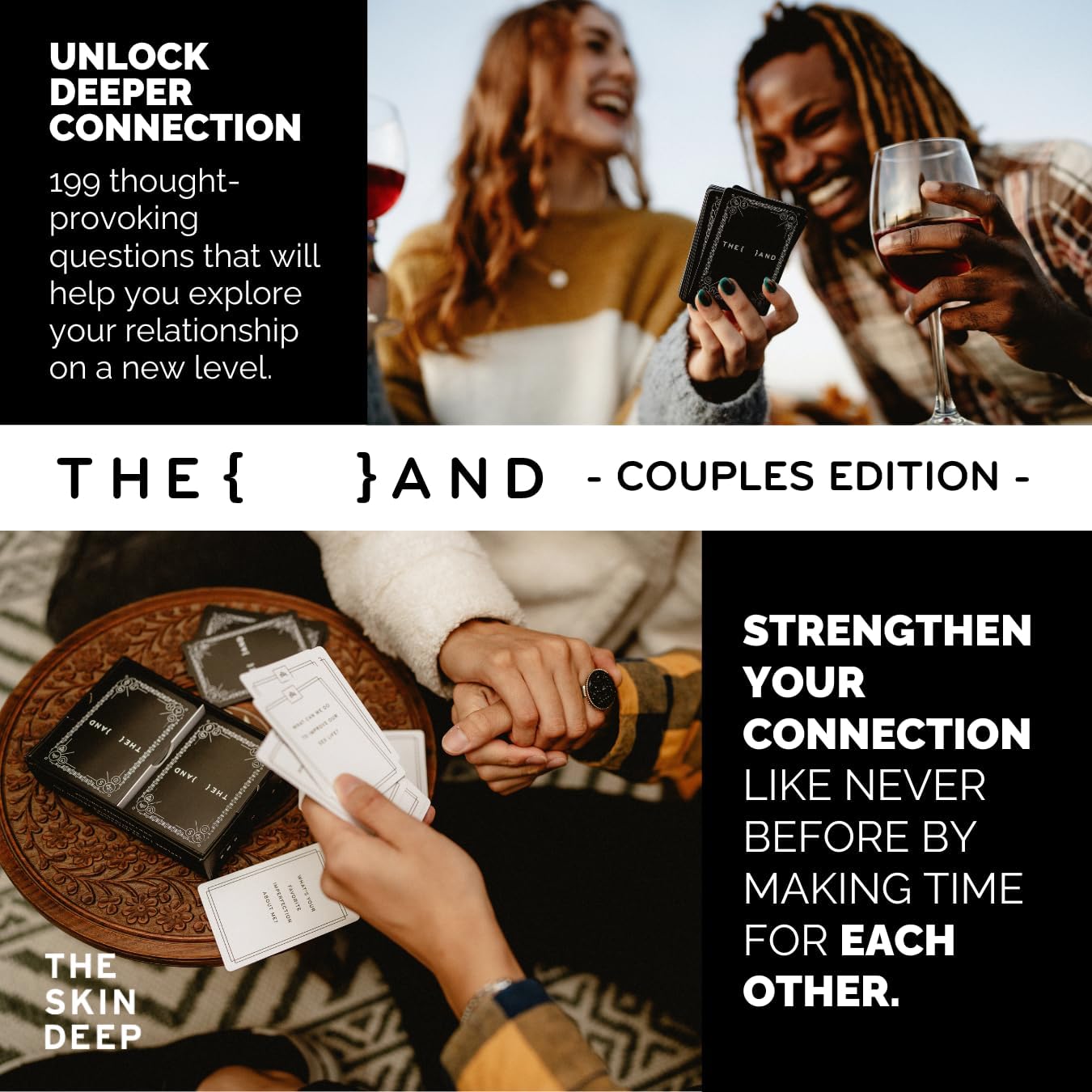 {THE AND} Couples Edition - 199 Meaningful Conversation Cards for Couples - Questions to Deepen Connection & Build Relationships - Date Night Card Game for Adults By The Skin Deep - Image 3