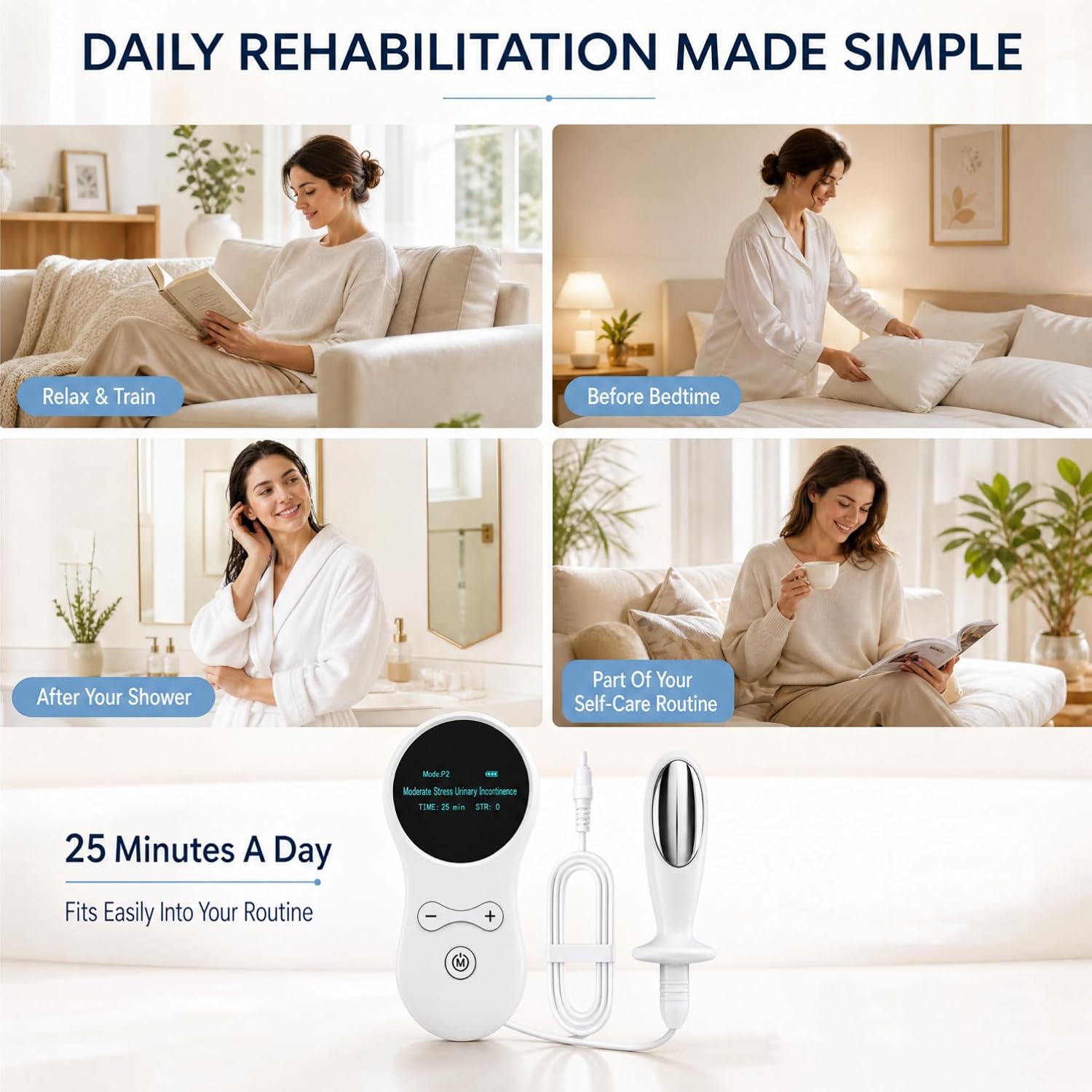 Pelvic Floor Rehabilitation Therapy Device for Women, Smart Kegel Exerciser, 4 Modes & 50 Intensity Levels, Rechargeable Pelvic Floor Muscle Trainer for Stress & Urge Urinary Incontinence, Auto Timer | FDA-Cleared Pelvic Floor Rehabilitation Device - Image 6