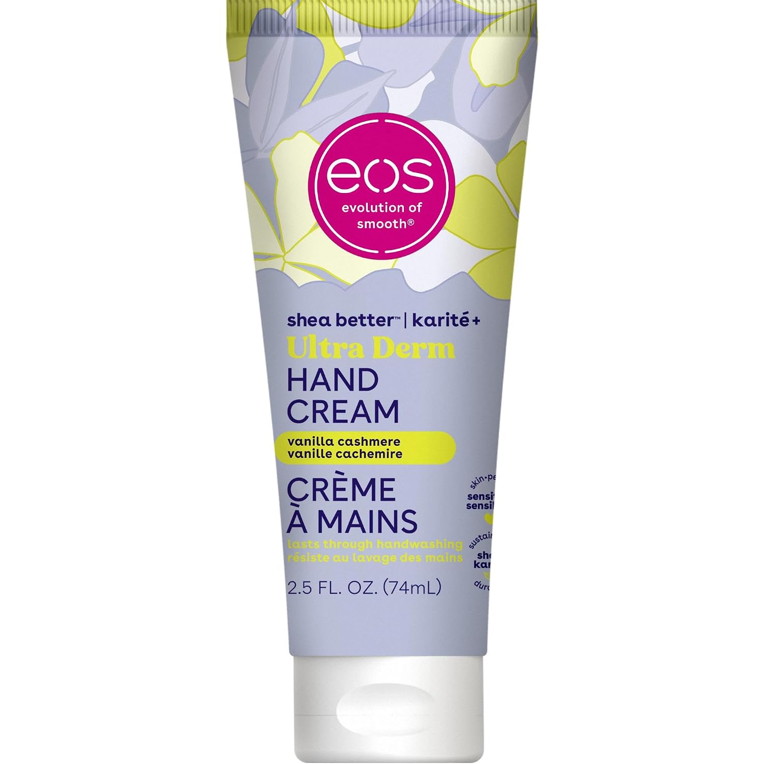 eos Shea Better Hand Cream - Vanilla Cashmere Hand Lotion | Instant Hydration + Lasting Protection | 2.5 oz