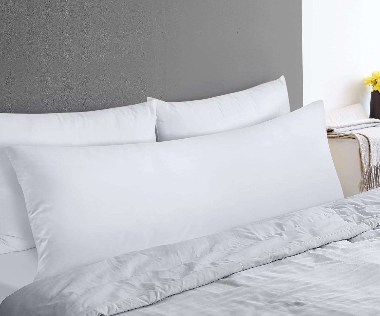 Utopia Bedding Full Body Pillow for Side Sleeper, White Long Pillow for Bed | Large Body pillows for Adults, Plush Support, Pregnancy Pillow Insert for sleeping, helps maintain body contour, 20x54 inches - Image 5