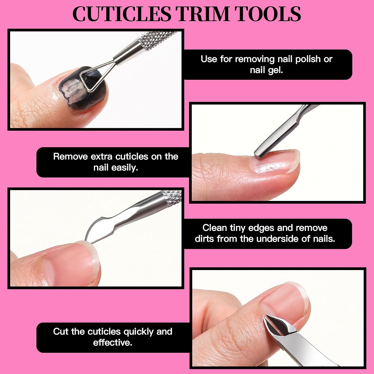 FANDAMEI Nail Care Kit, Nail Files 100/180, Nail Buffer Block, Cuticle Nippers, Cuticle Trimmer, Cuticle Pusher, Nail Tools, Nail Kit, Pedicure & Manicure Tools, Nail Prep Kit, Manicure Kit for Women - Image 4