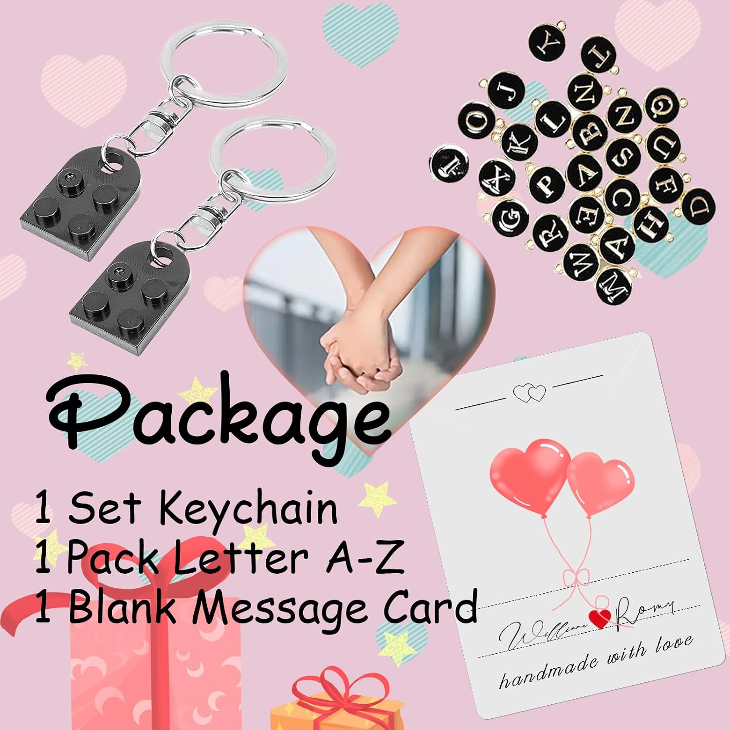 Smilelife Personalized Brick Matching Heart Keychains - Valentine's Gifts for Mom, Dad, Couple, Boyfriend, Girlfriend, Lovers - Image 3