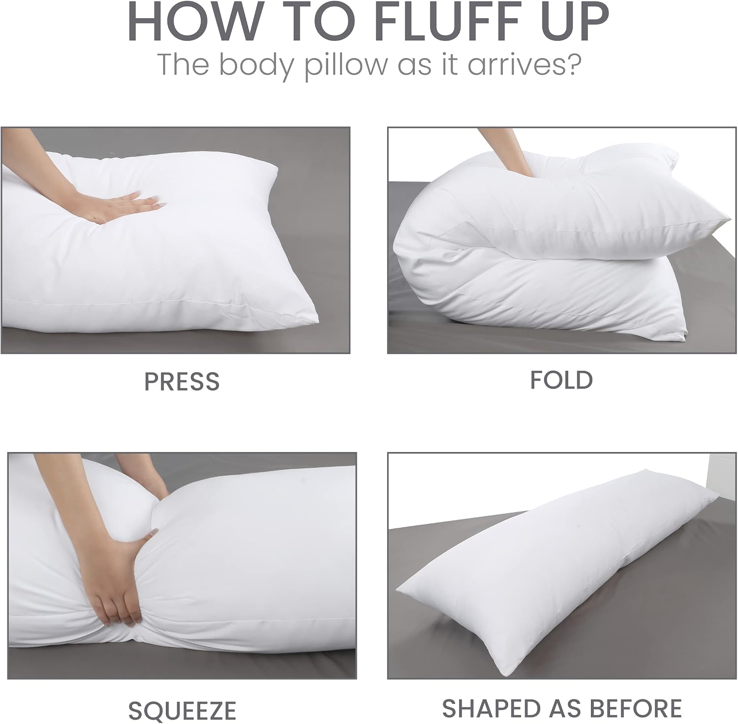 Utopia Bedding Full Body Pillow for Side Sleeper, White Long Pillow for Bed | Large Body pillows for Adults, Plush Support, Pregnancy Pillow Insert for sleeping, helps maintain body contour, 20x54 inches - Image 7