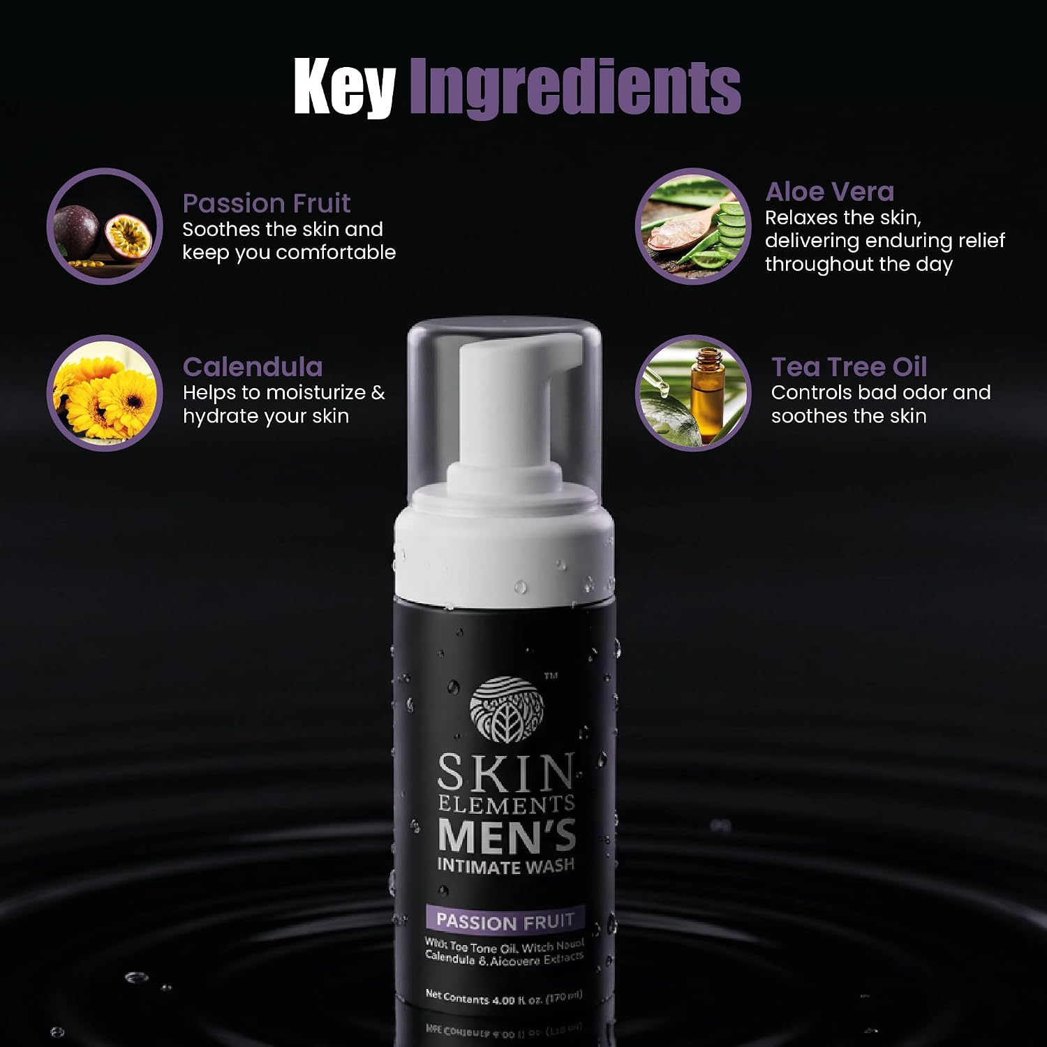 Skin Elements Foaming Men’s Intimate Wash | Passion Fruit | 4.05 fl oz - Image 3