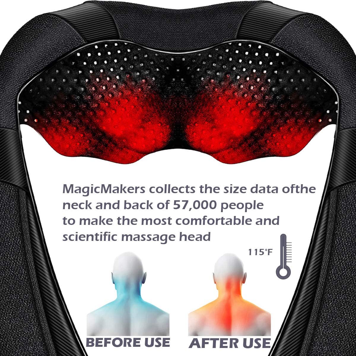 Shiatsu Neck Back & Shoulder Massager with Heat for Pain Relief Deep Tissue | Christmas Ideal Gifts for Women Men Mom Dad, Wife Husband, Him Her, Fathers Day, Mothers Day, Birthday Gift (NOT Cordless) - Image 3