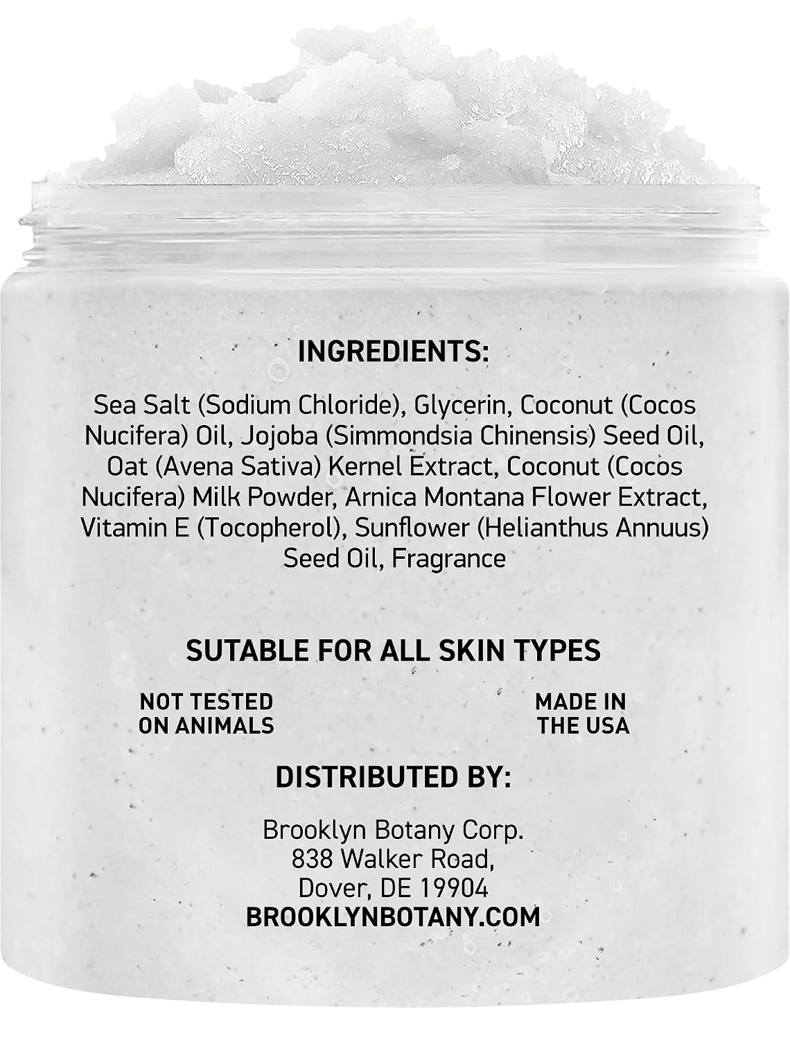 Brooklyn Botany Coconut Milk Body Scrub - Moisturizing and Exfoliating Body, Face, Hand, Foot Scrub - Fights Stretch Marks, Fine Lines, Wrinkles - Great Gifts for Women & Men - 10 oz - Image 3