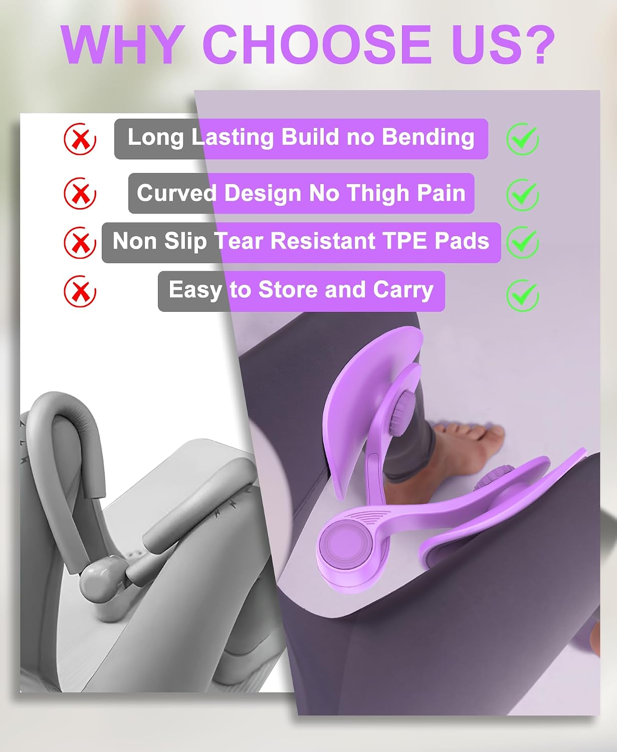 Kegel Exerciser Pelvic Floor Muscle Exercise Devices Inner Thigh Trainer | 35LB Resistance, Hip Strengthener & Abductor, Leg & Home Workout for Postpartum Recovery, Hip Exerciser for Women & Men - Image 4